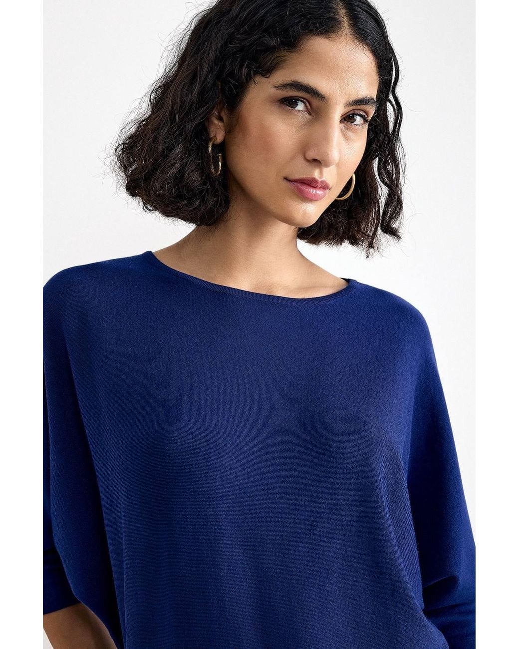 Phase Eight Blue Cristine Chic Batwing Sleeves Jumper