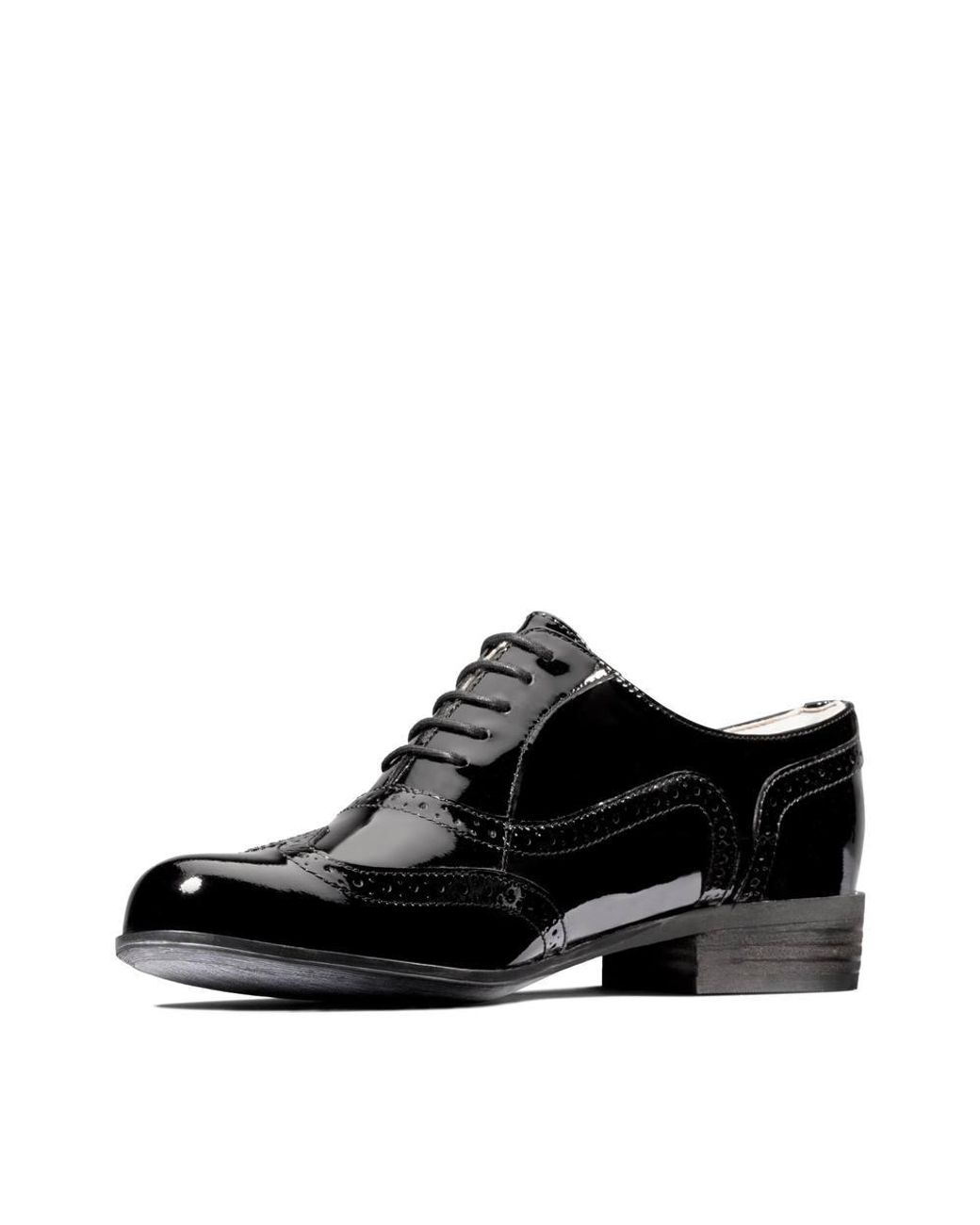 Clarks Black Hamble Oak Patent Brogues, Lace Up