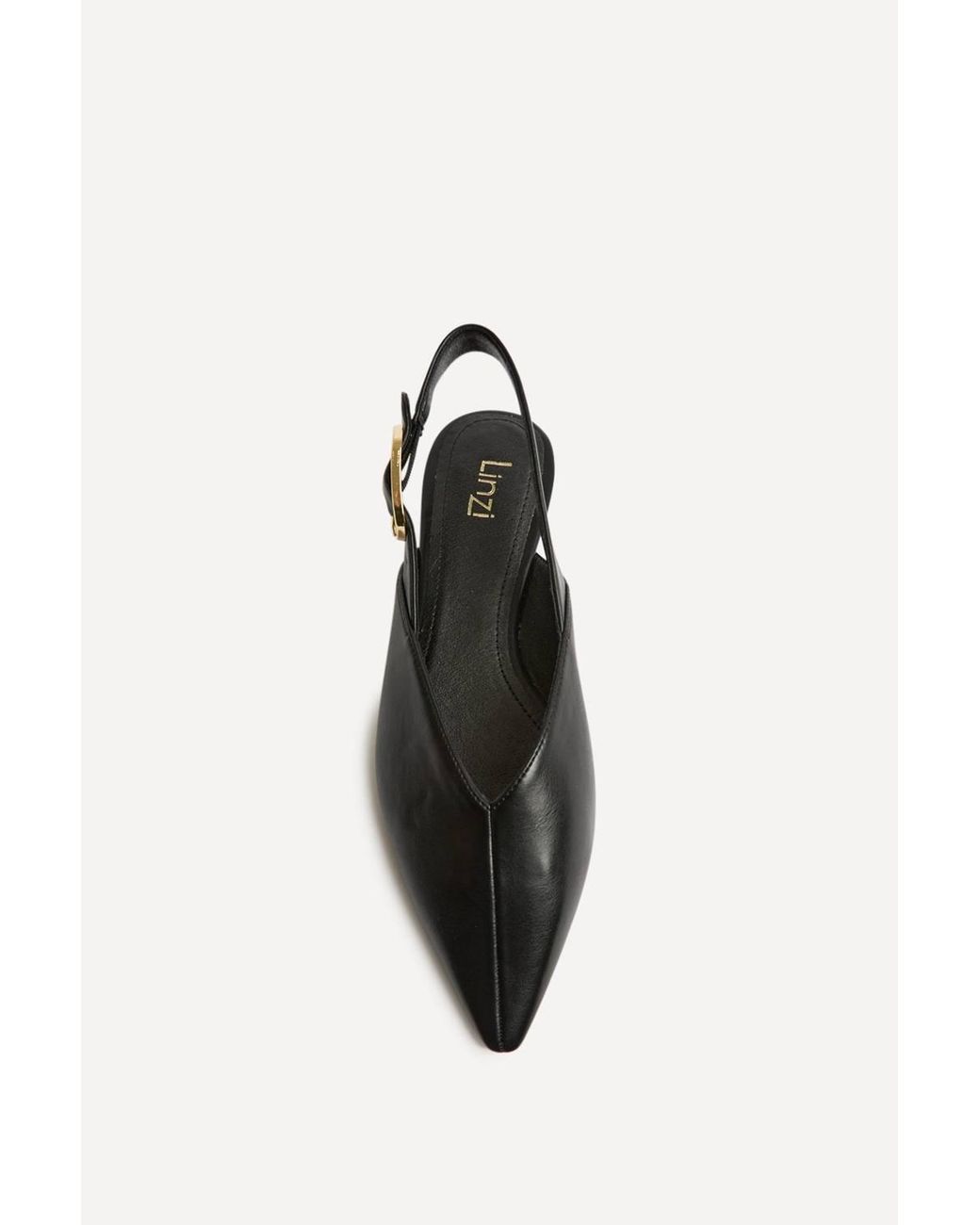 Linzi Black Lorna Faux Leather Ballet Flats