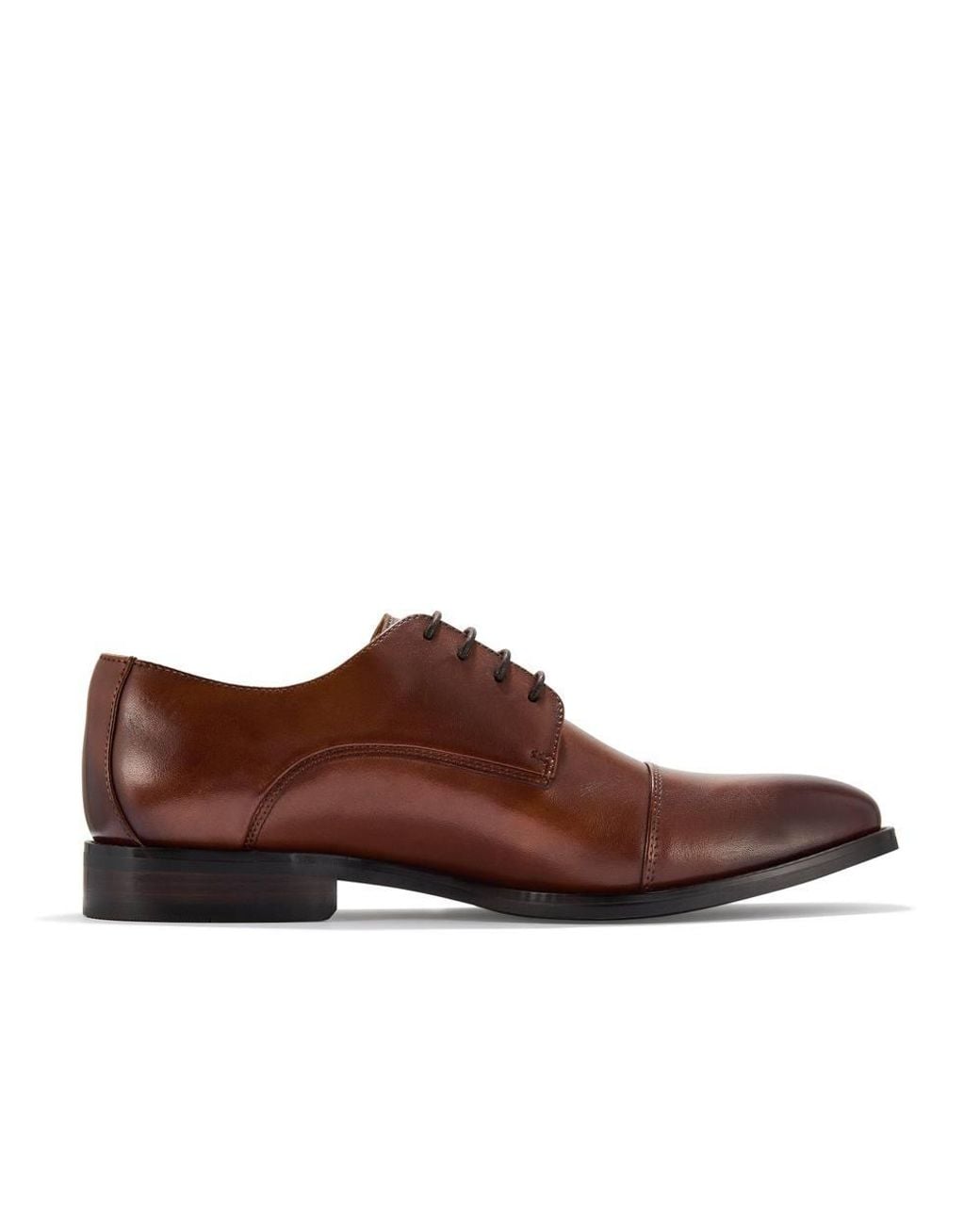 Clarks Brown Banstead Cap Tan Leather Derby Shoes, Lace Up for men