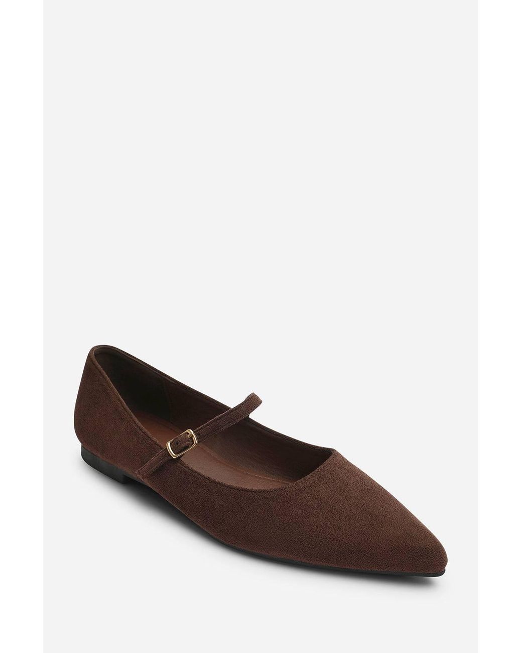 Where's That From Blue Novalee Wide Fit Girl's School Shoe Pointed Toe Mary Jane Front Strap Ballet Flats