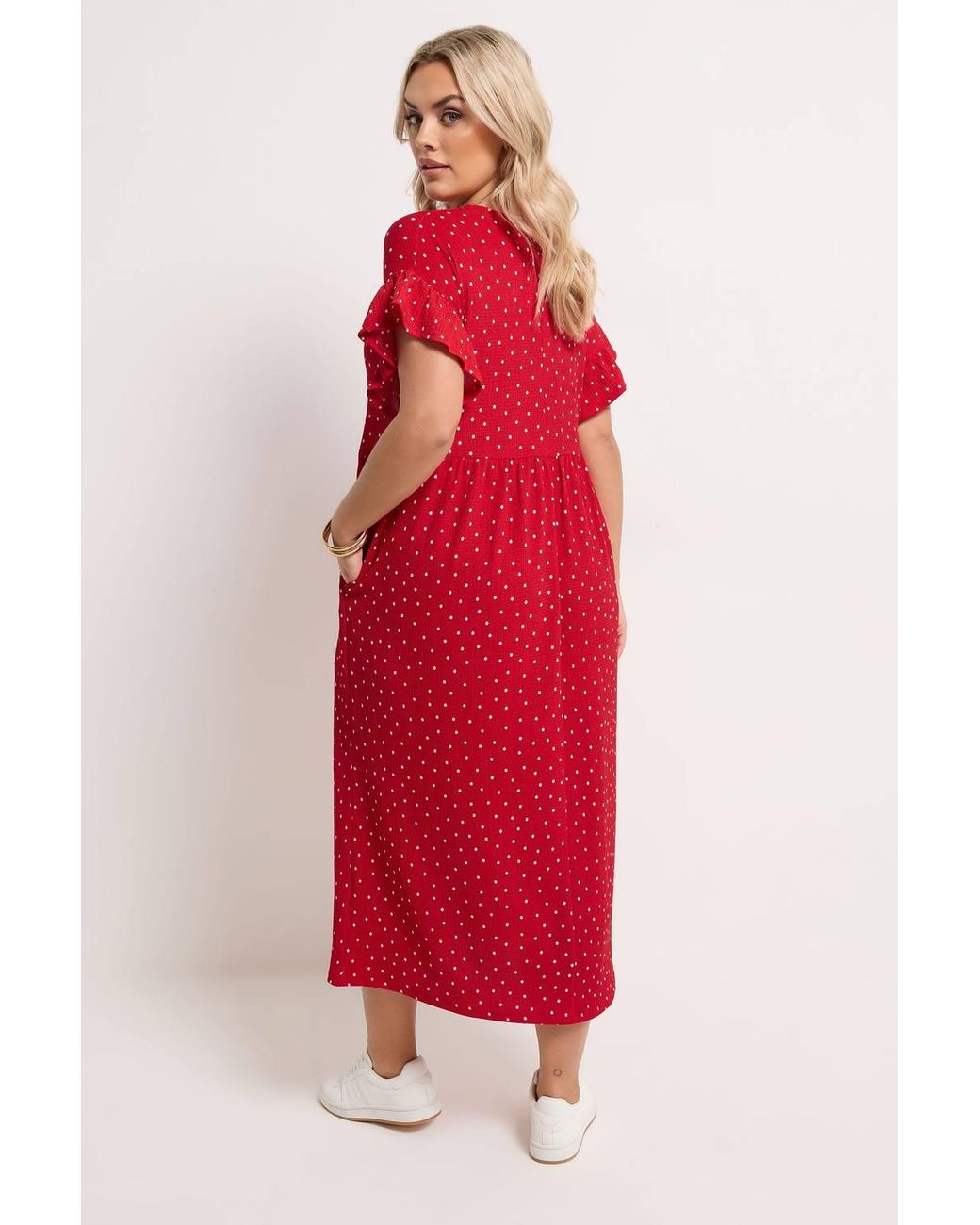 Yours Red Polka Dot Midi Dress