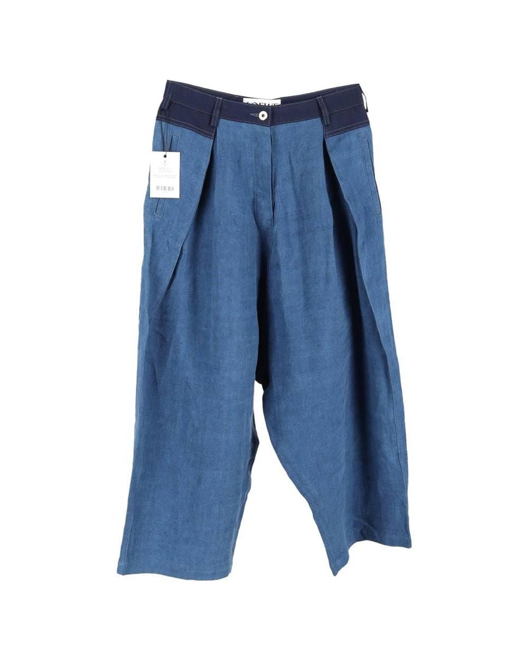 Loewe Blue Preloved High Rise Pleated Jeans