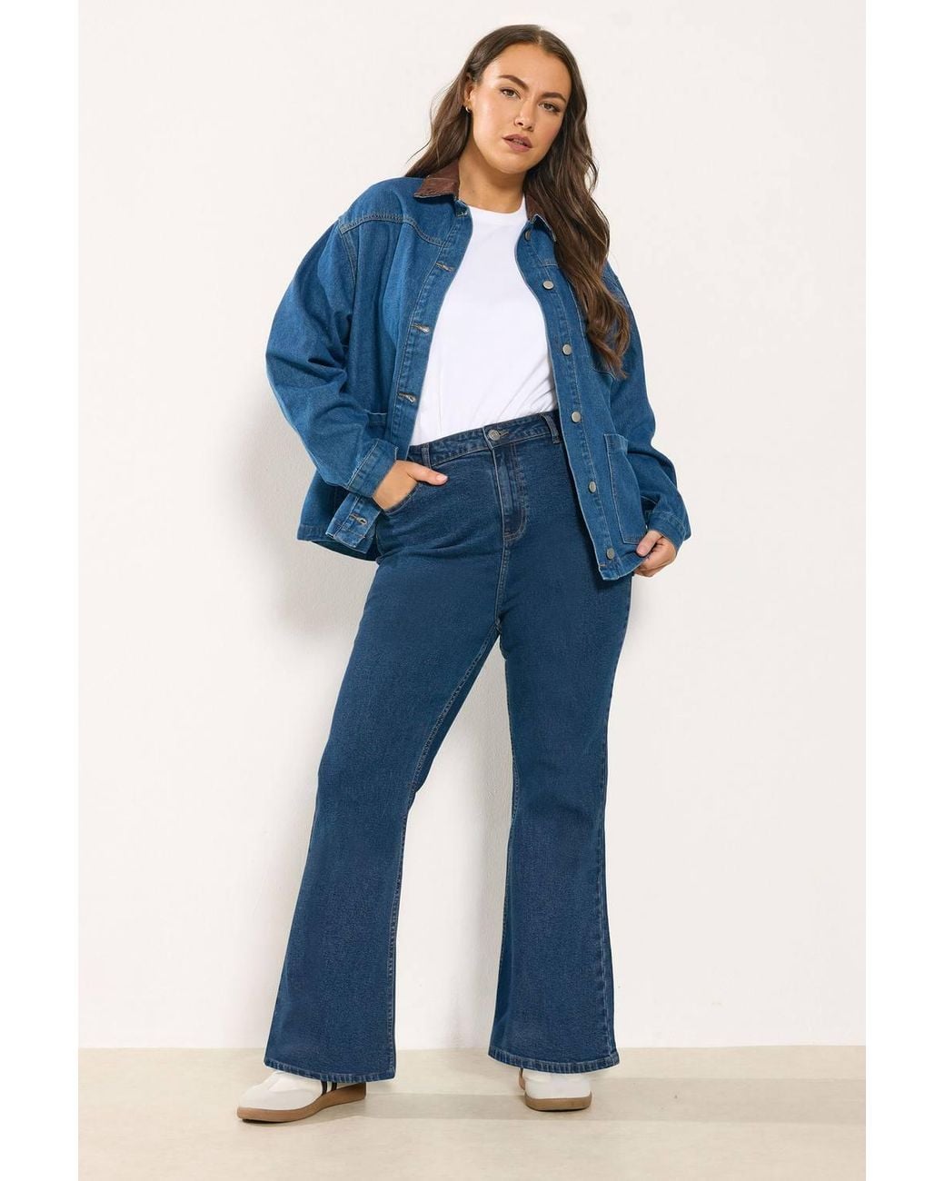 Yours Blue Flare Stretch Jeans