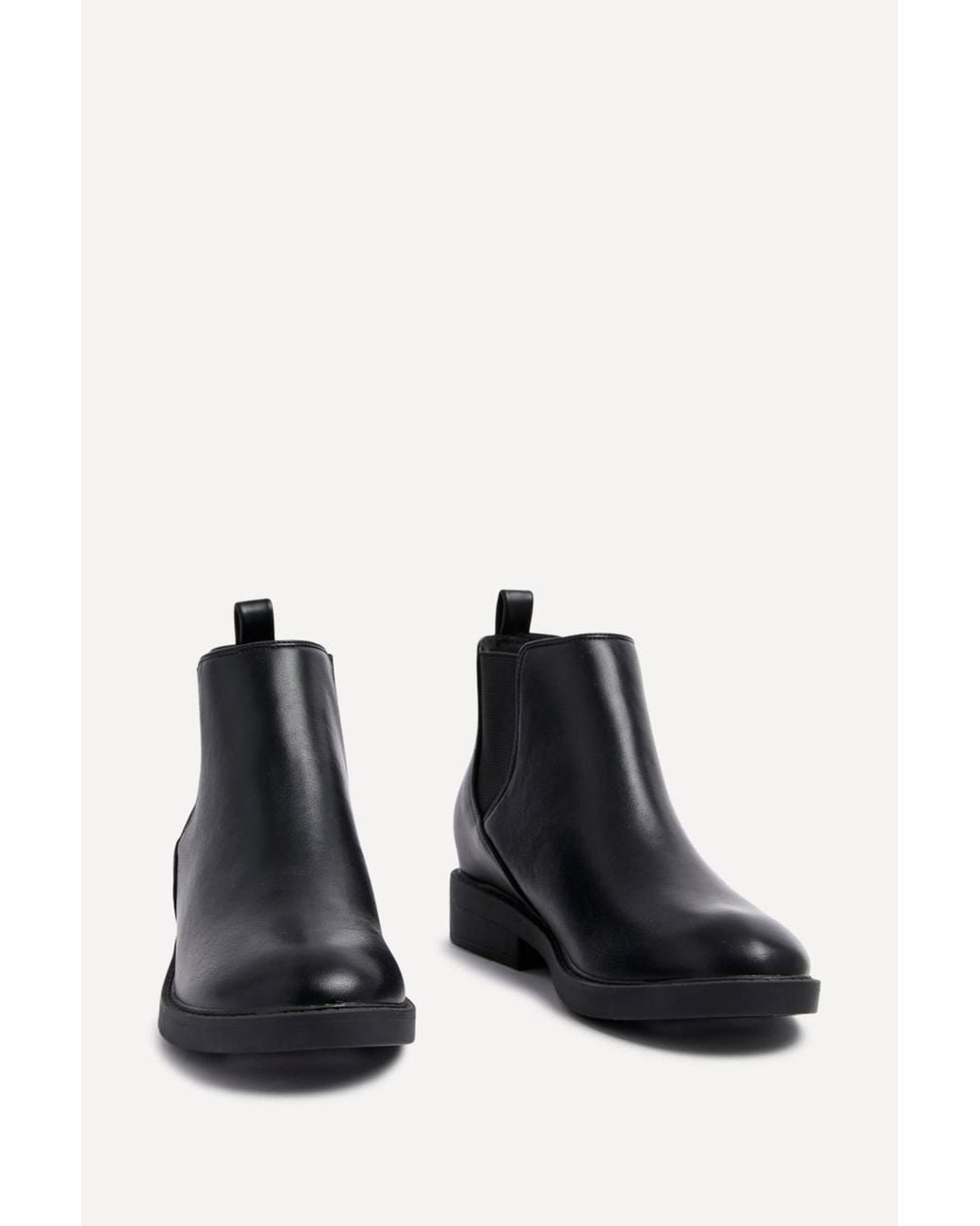 Linzi Black Karina Faux Leather Classic Chelsea Boot