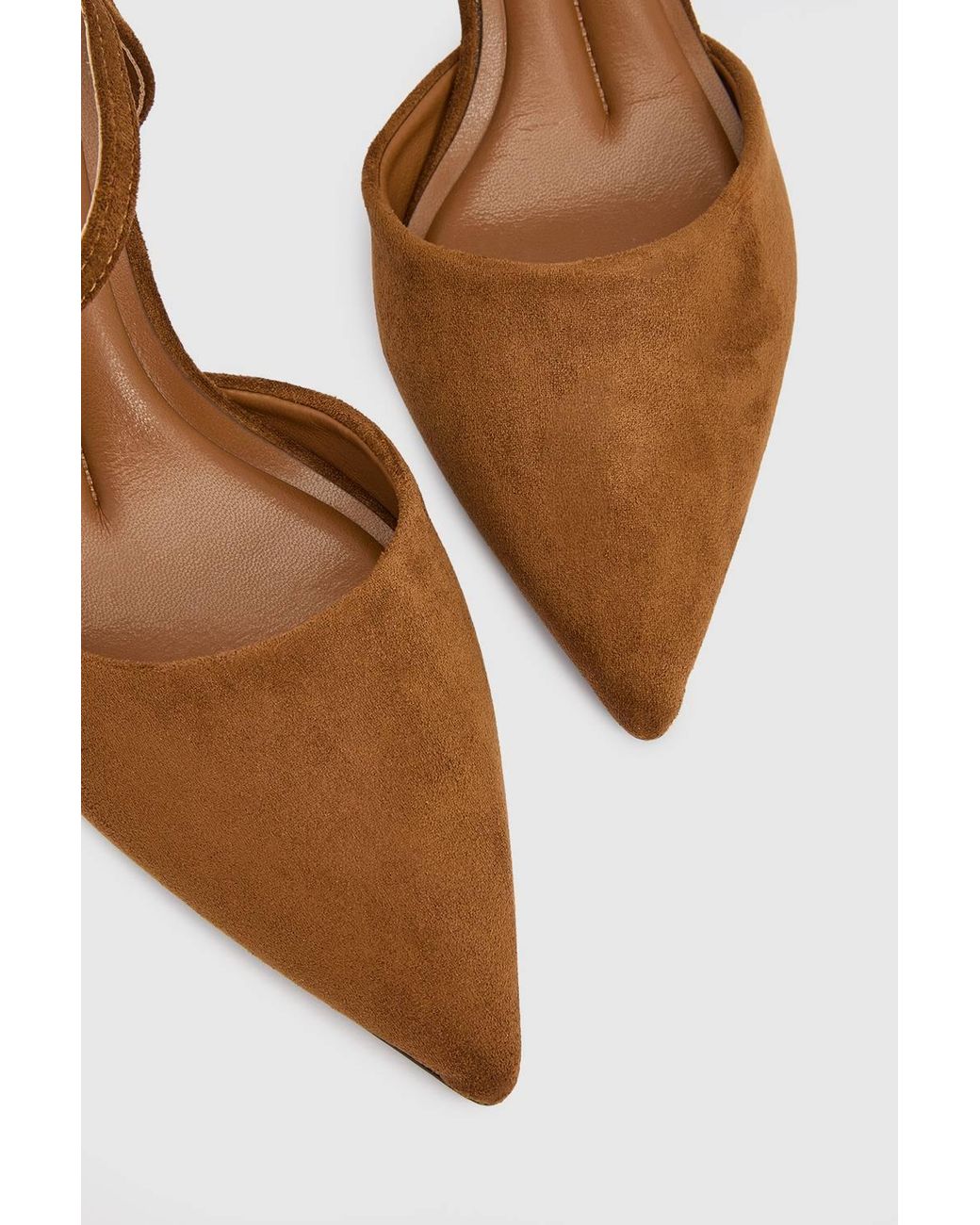 Wallis Natural Maya Faux Suede Ankle Strap Block Heel Court Shoes