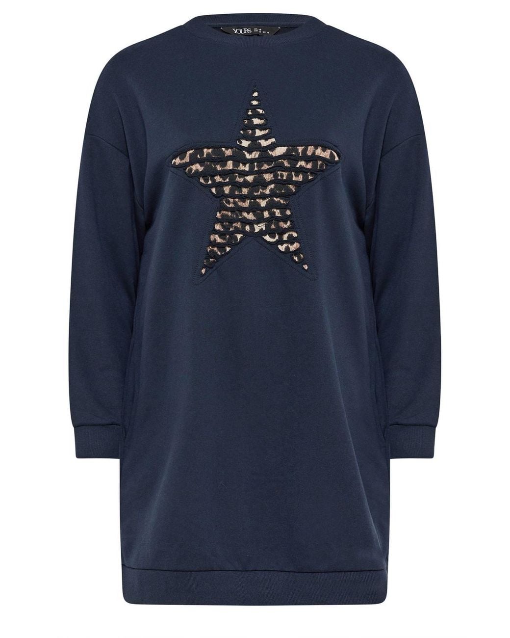 Yours Blue Leopard Star Sweatshirt Dress