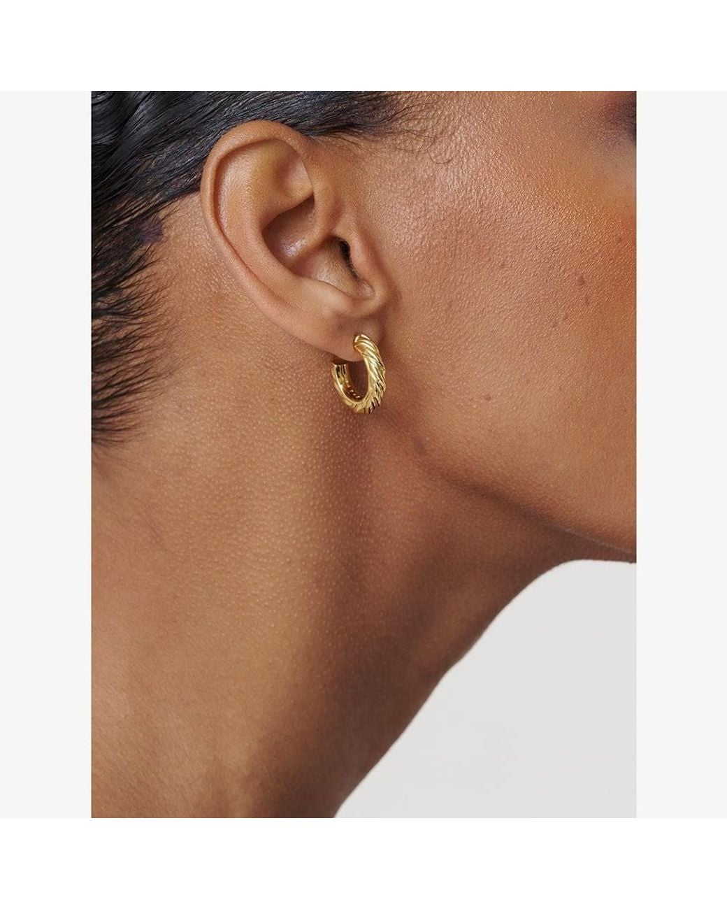Ted Baker Metallic Melanie Tone Plated Twist Hoops Earrings Tbj4186-02-03