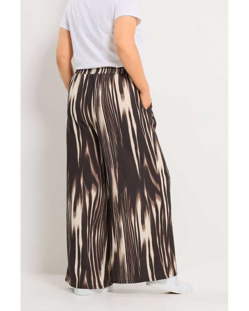 Yours Brown Blur Wide Leg Trousers