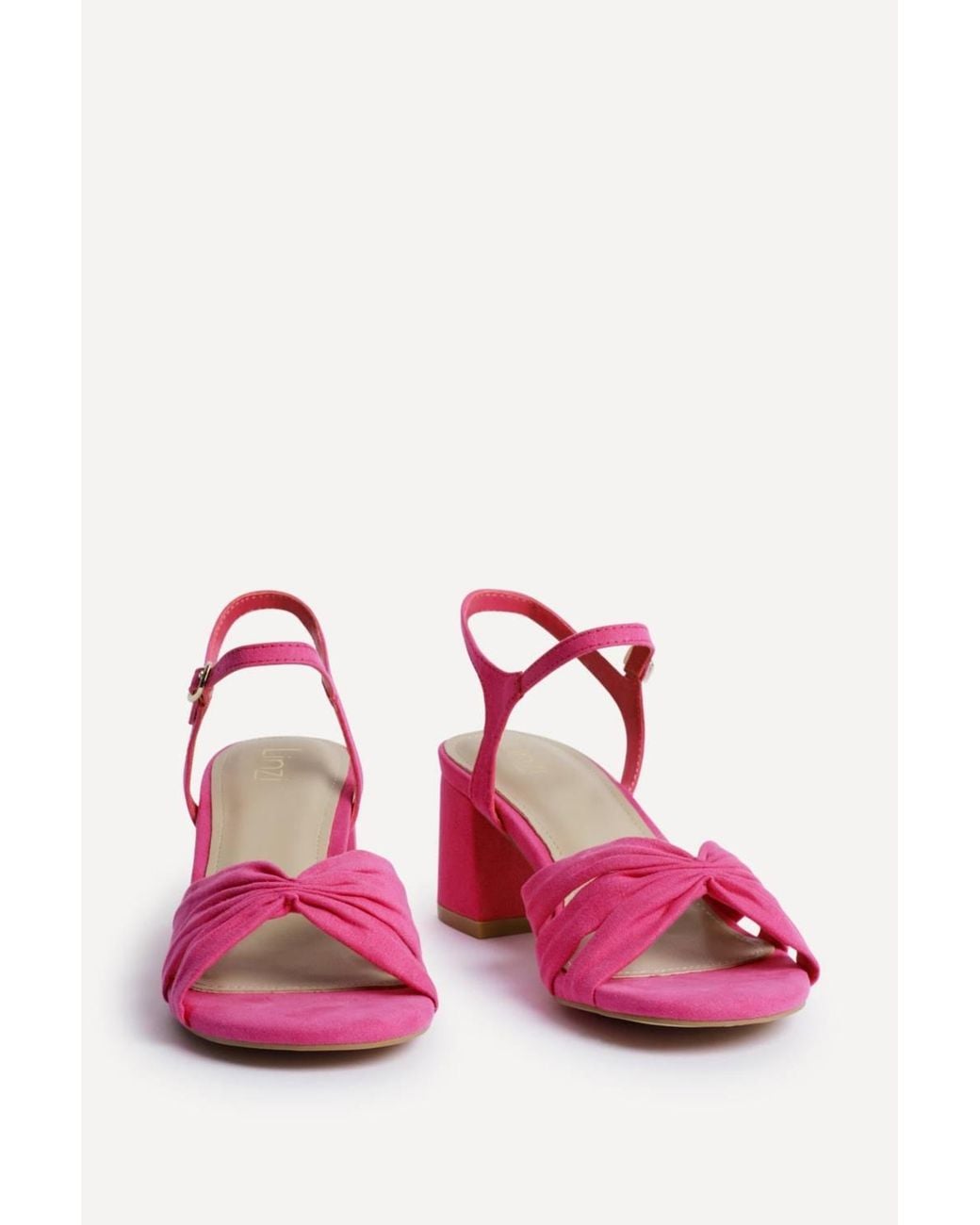 Linzi Pink Broadway Faux Suede Heeled Sandals