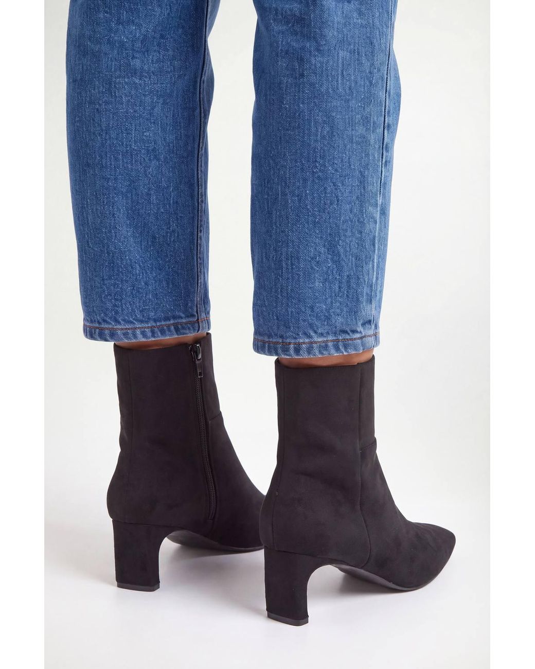 Wallis Blue Ellie Faux Suede Medium Stiletto Heel Ankle Boots