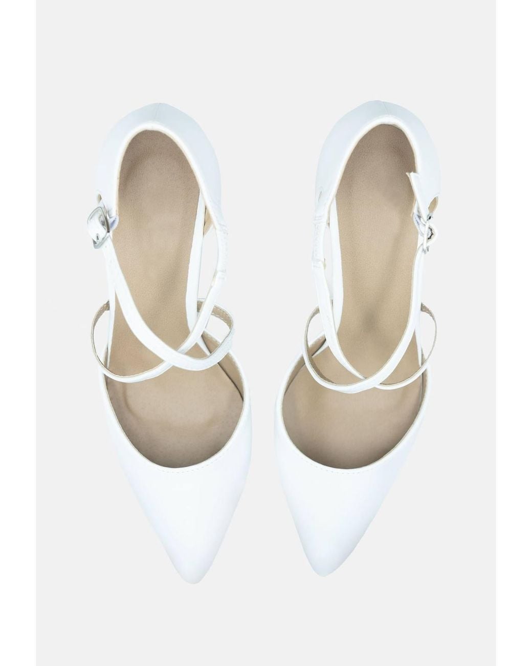 Where's That From Natural 'Kennedi' Low Kitten Heel W/ Crossover Strap