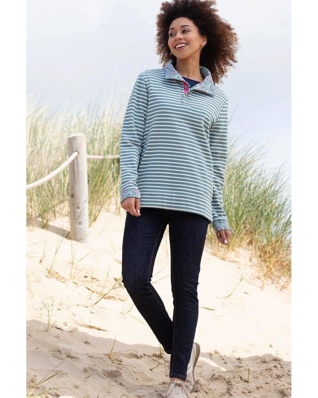 Kite Gray Weymouth Button Neck Sweatshirt