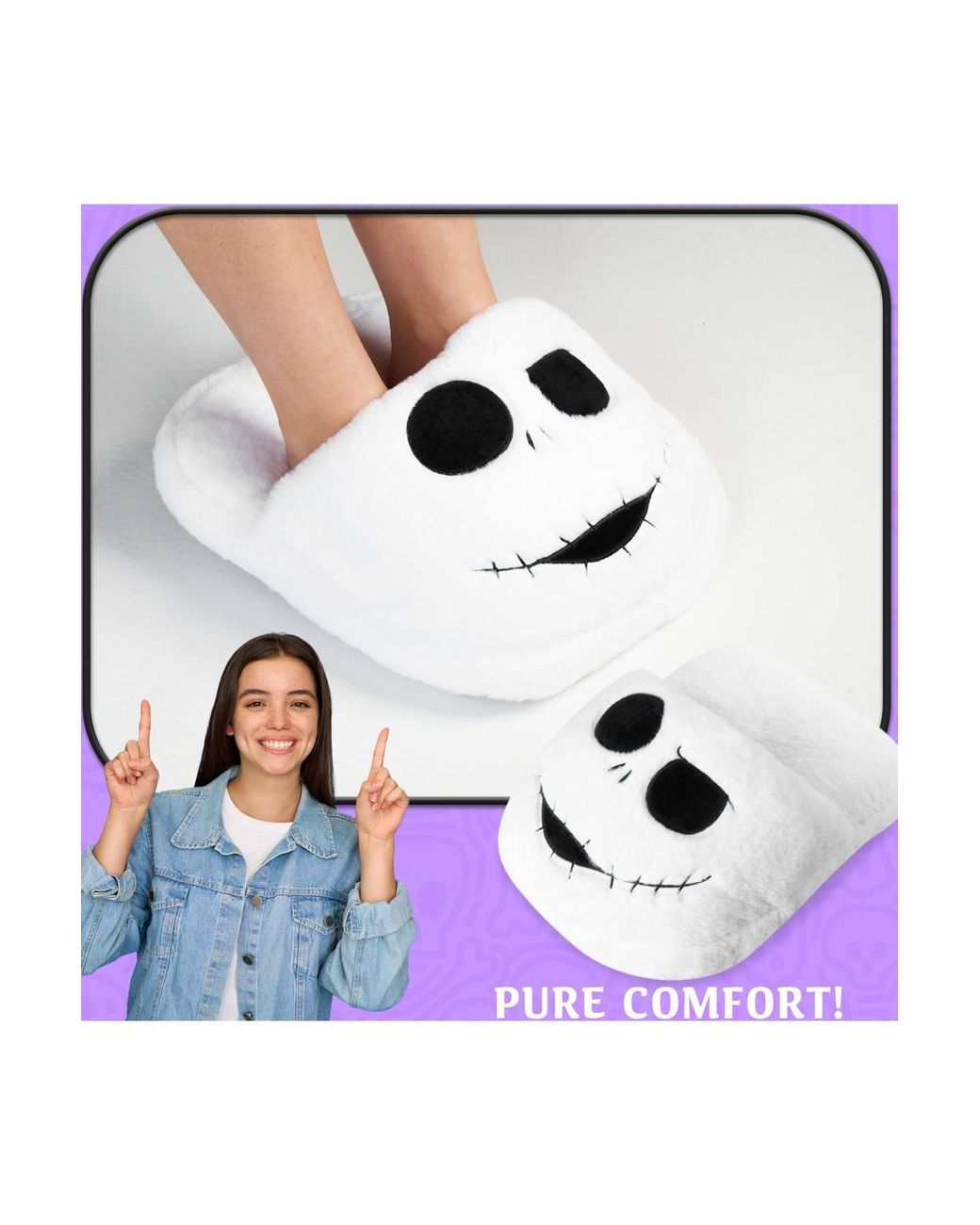Disney White Jack Skellington Footwarmer Winter Christmas Gift