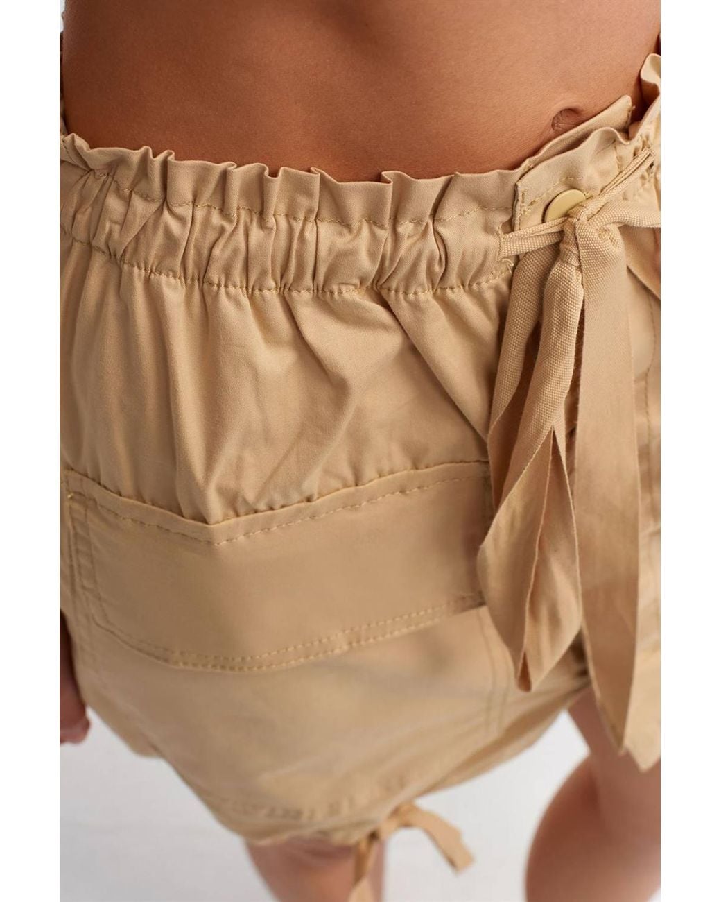 Dilvin Brown High-Waist Mini Cargo Skirt