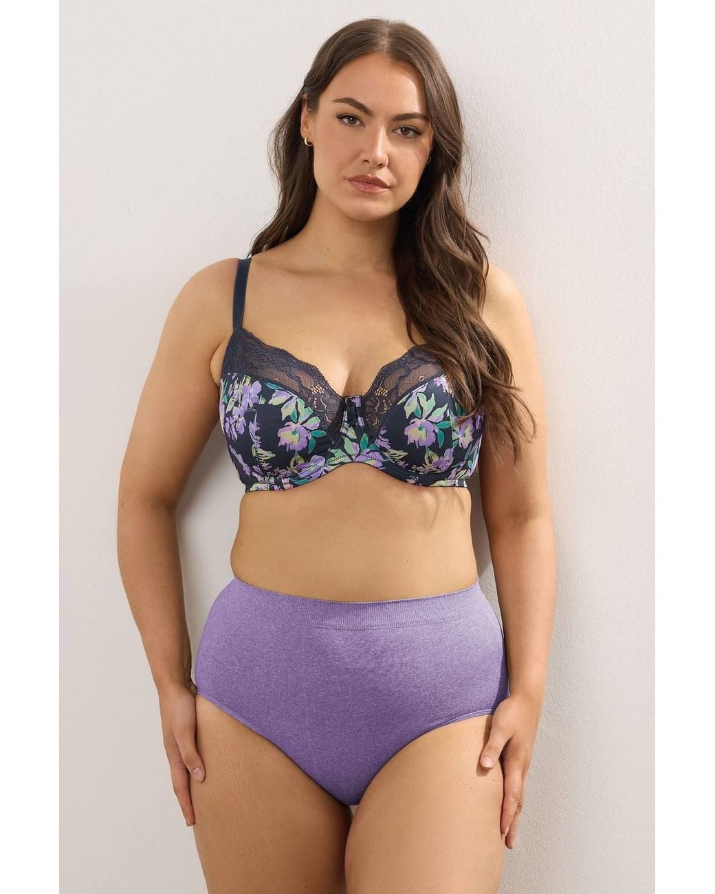 Yours Blue 2 Pack Floral Underwired Bras