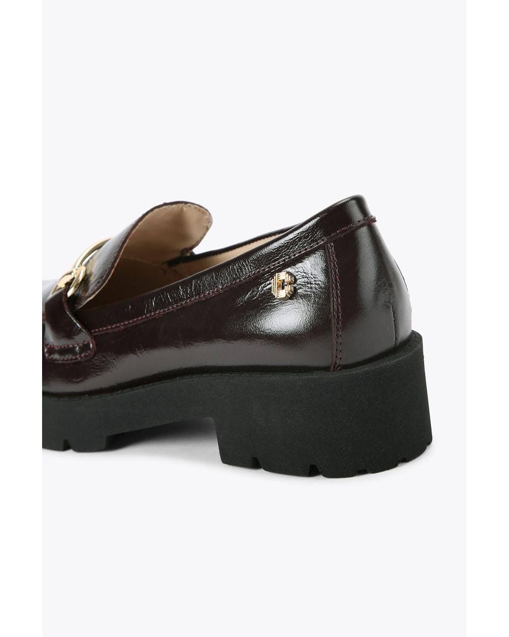 Carvela Kurt Geiger Black 'Snap Chunky' Leather Flats