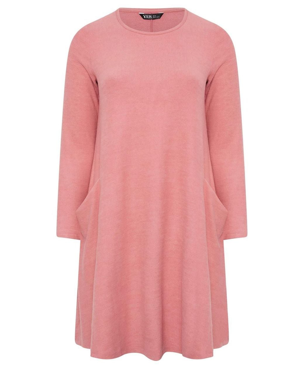Yours Pink Drape Pocket Dress