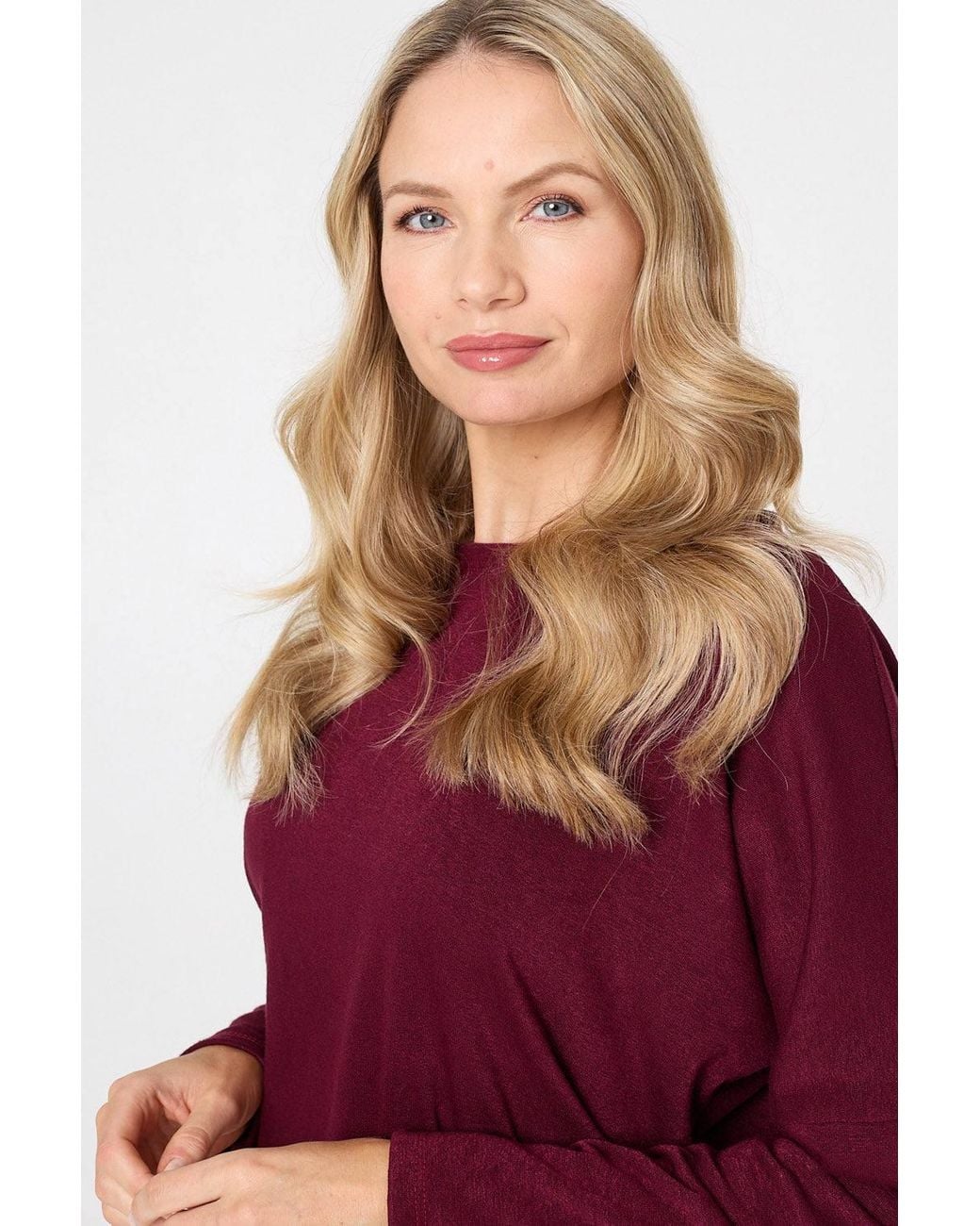 Izabel London Red Relaxed Batwing Sleeve Slouchy Jumper