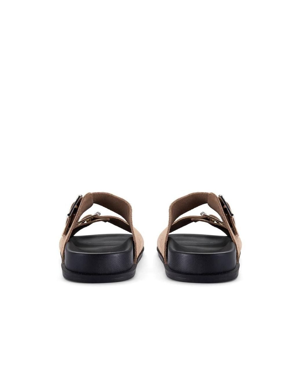 Clarks Brown Zarlea Buckle Sand Suede Flat Sandals