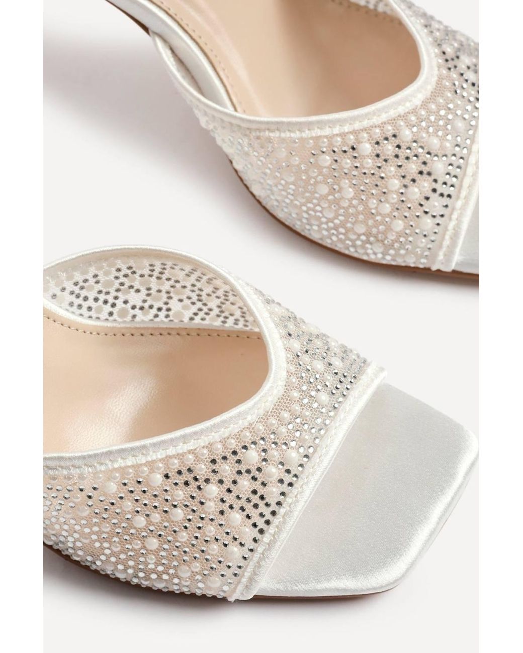 Linzi White Encanta Bridal Ivory Diamante Heels