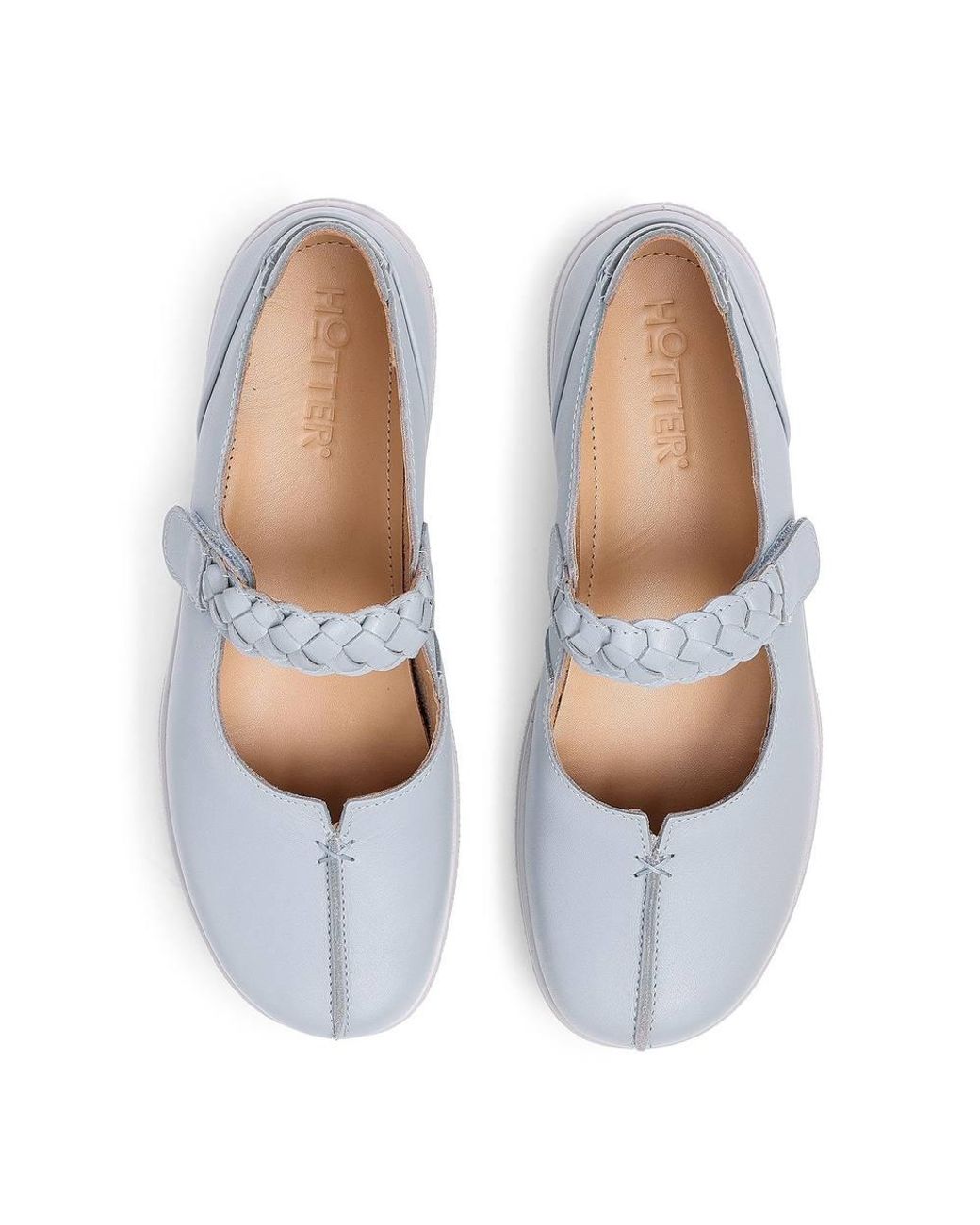 Hotter White Extra Wide 'Shake Ii' Mary Janes