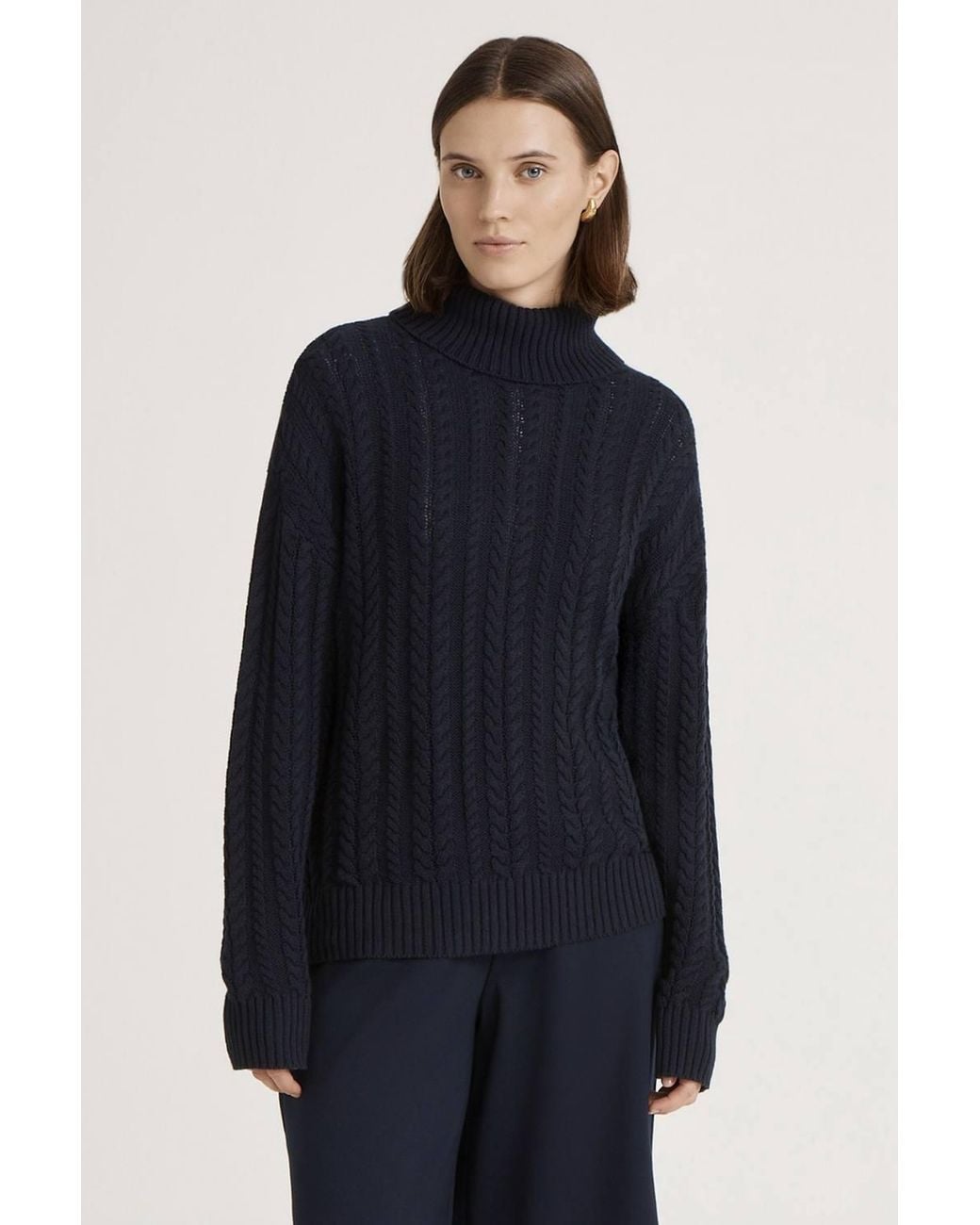 Finery London Blue Vivana Turtle Neck Knitted Sweater
