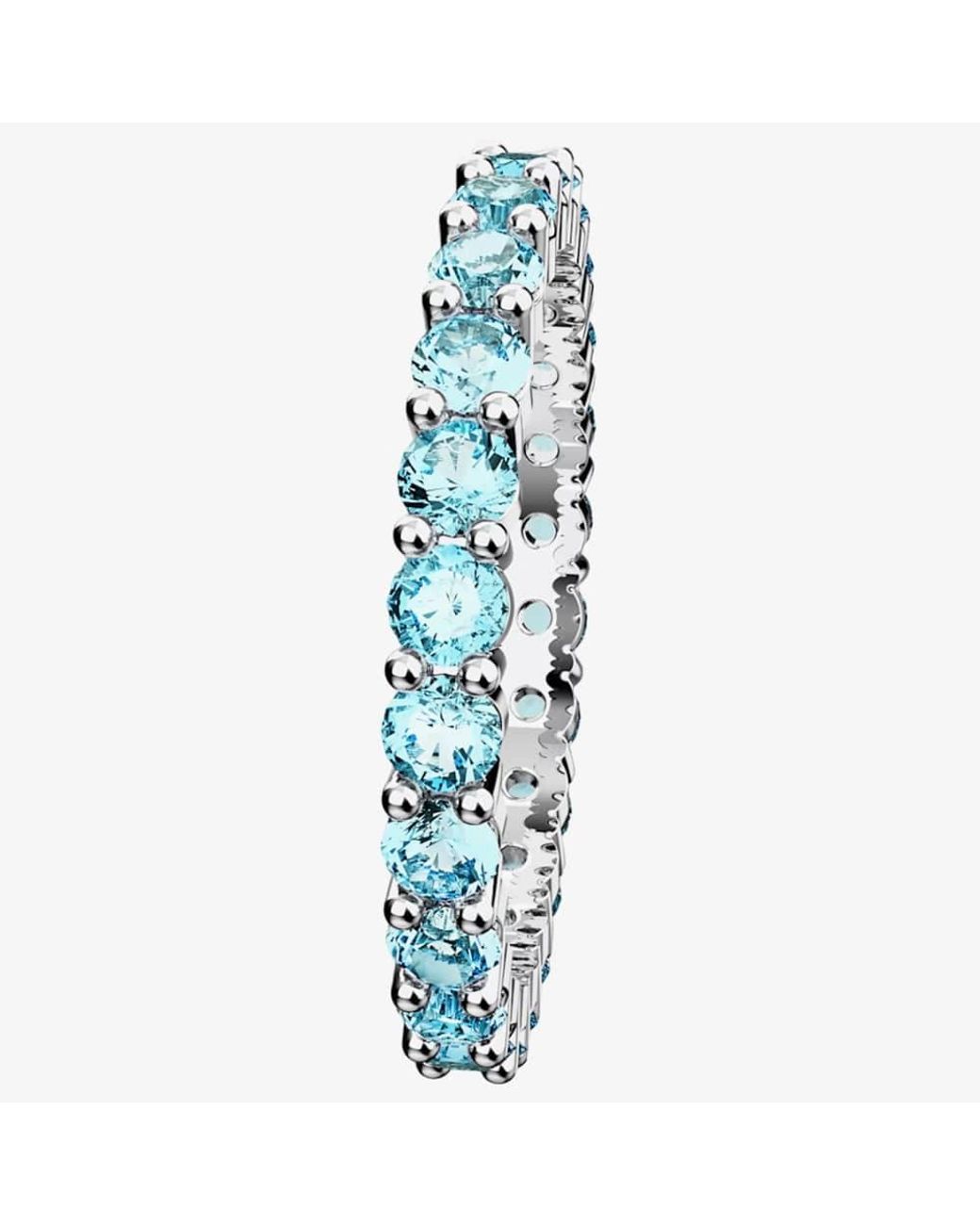 Swarovski Blue Matrix Cubic Zirconia Full Eternity Ring 5658671 58 (Q 1/4)