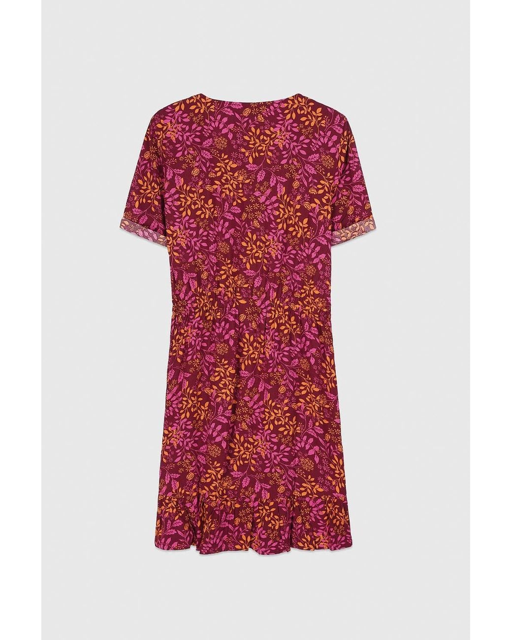 Enorsia Red V-Neck Button Front Tops