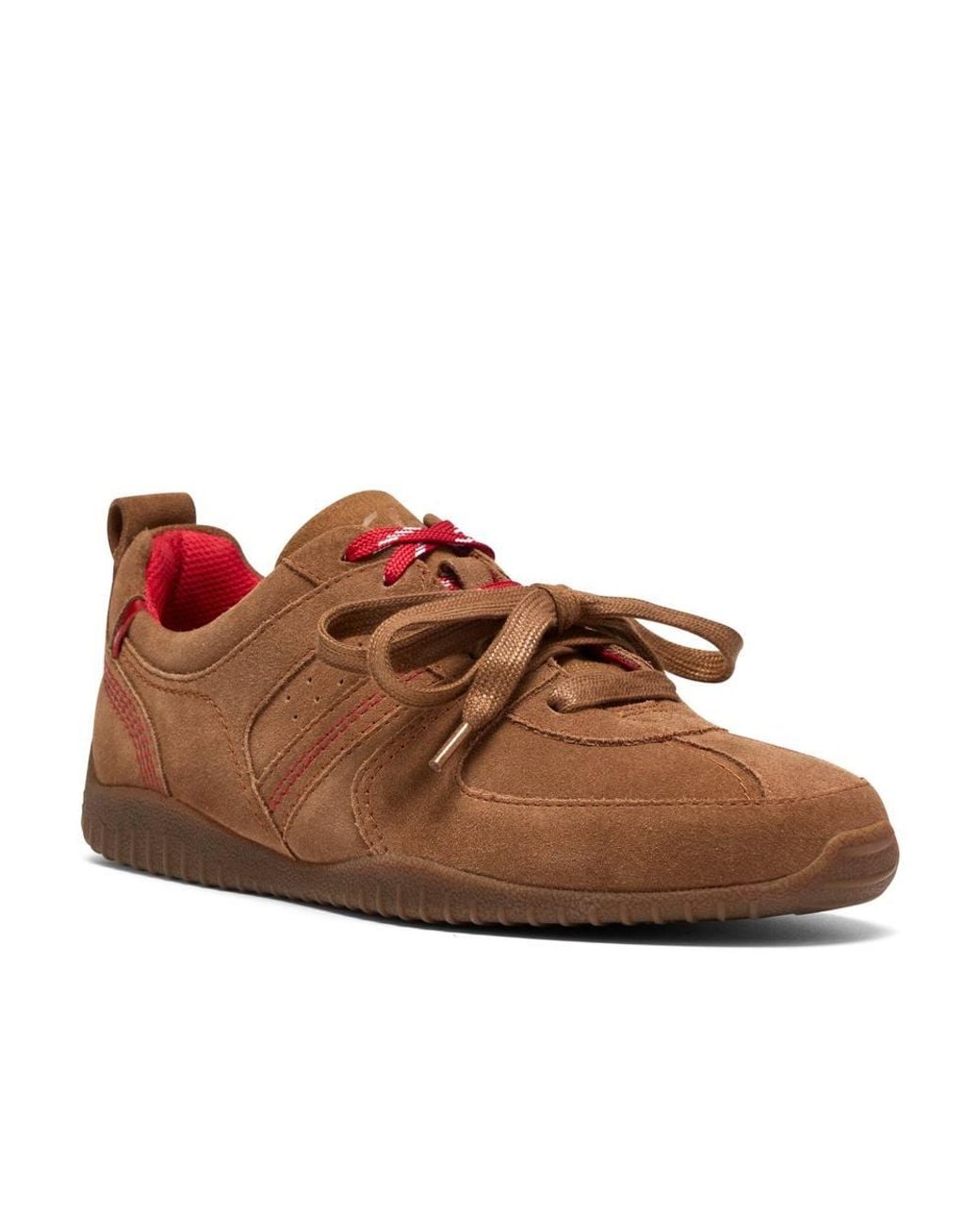 Clarks Brown Meridor Lace Dark Tan Suede Trainers, Lace Up