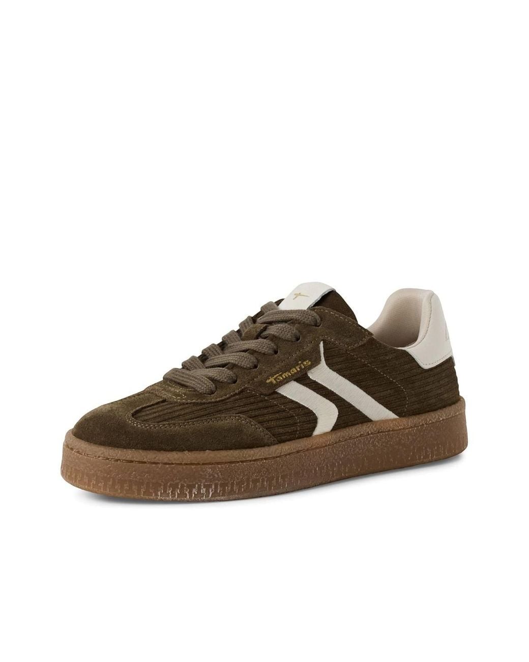 Infinity Leather Brown Tamaris Suede Leather Fashion Lace Up Sneakers