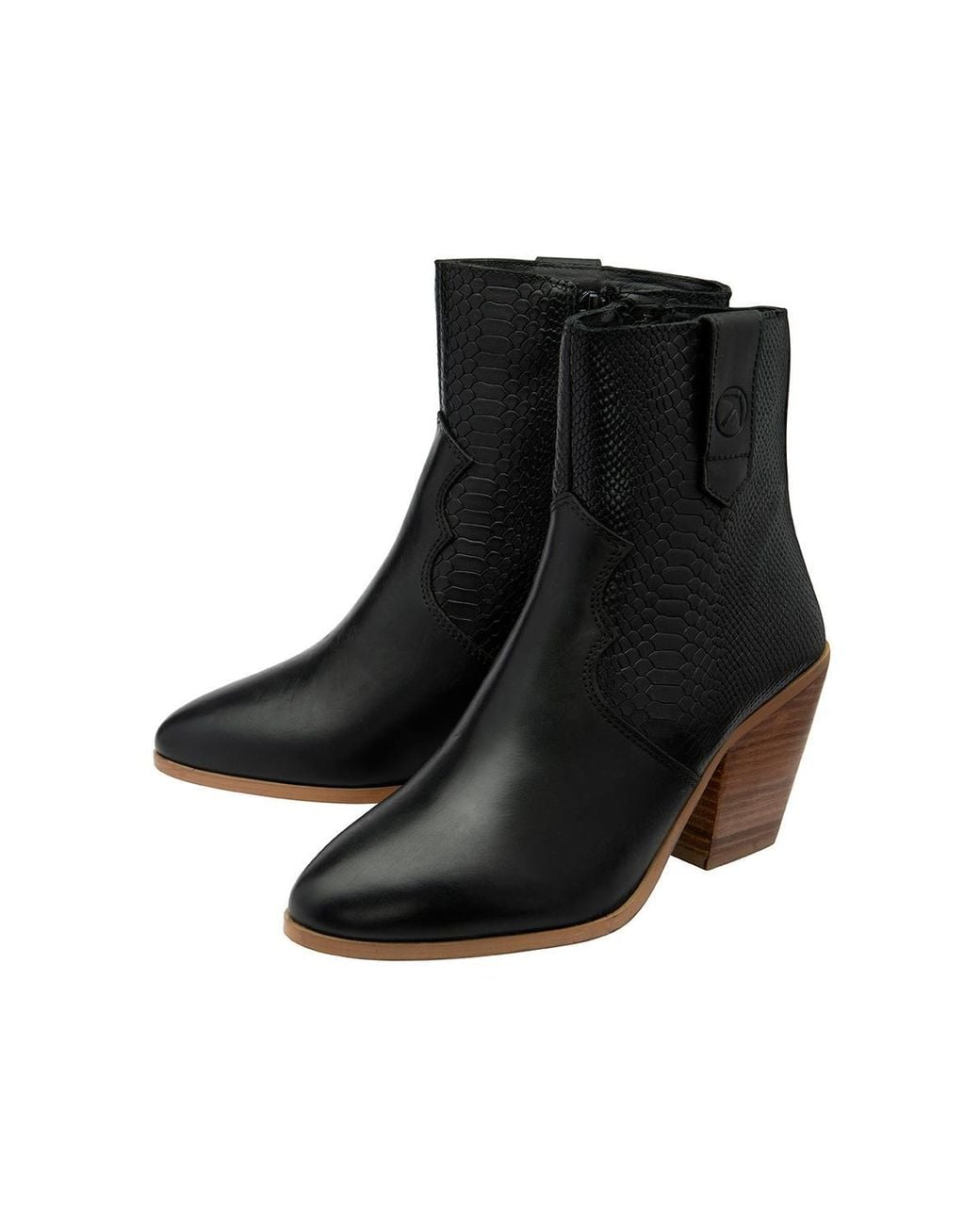Ravel Black 'Dorey' Leather Heeled Ankle Boots