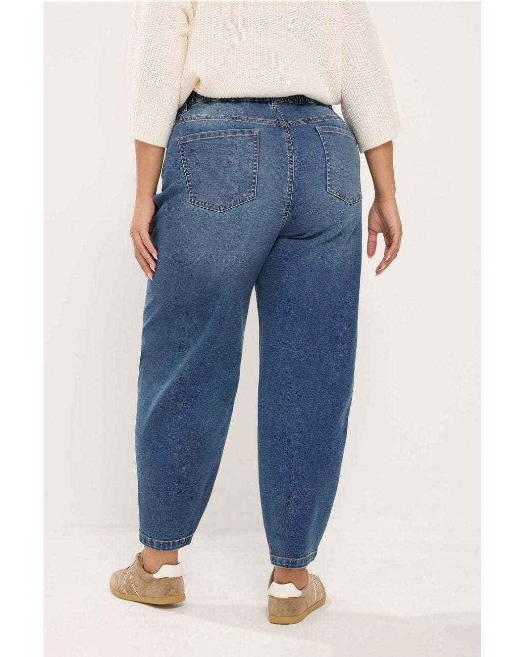 Yours Blue Barrel Leg Denim Jeans
