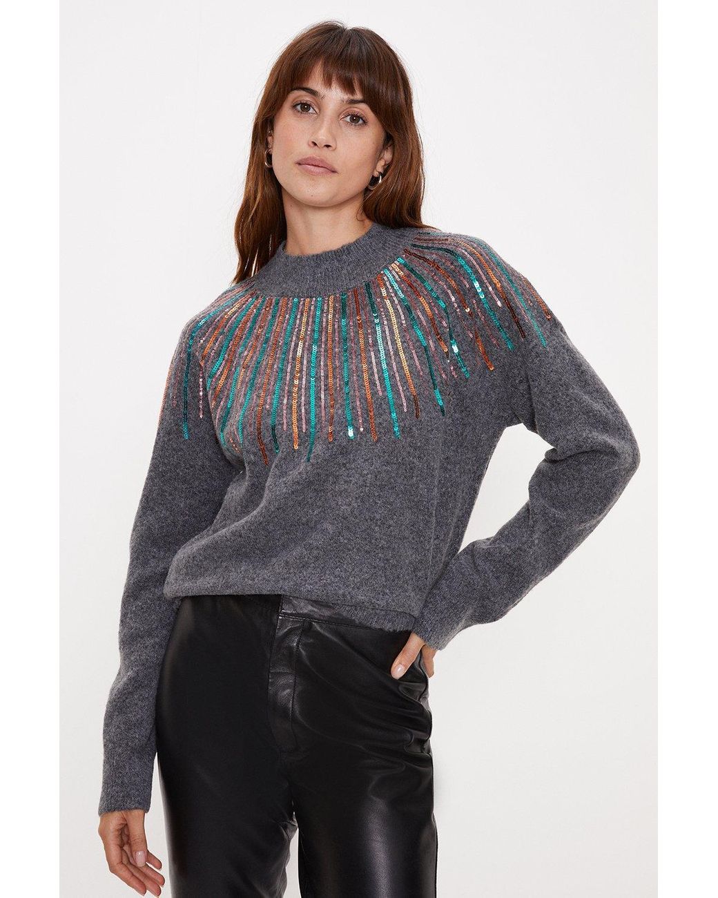 Oasis grey sparkle jumper clearance