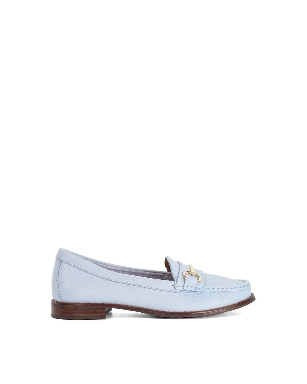 Dune White Wide Fit 'Glenny' Leather Loafers