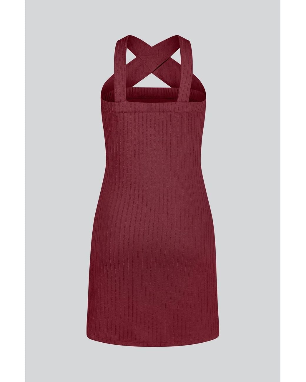 Enorsia Red Cross Front Halter Neck Dress