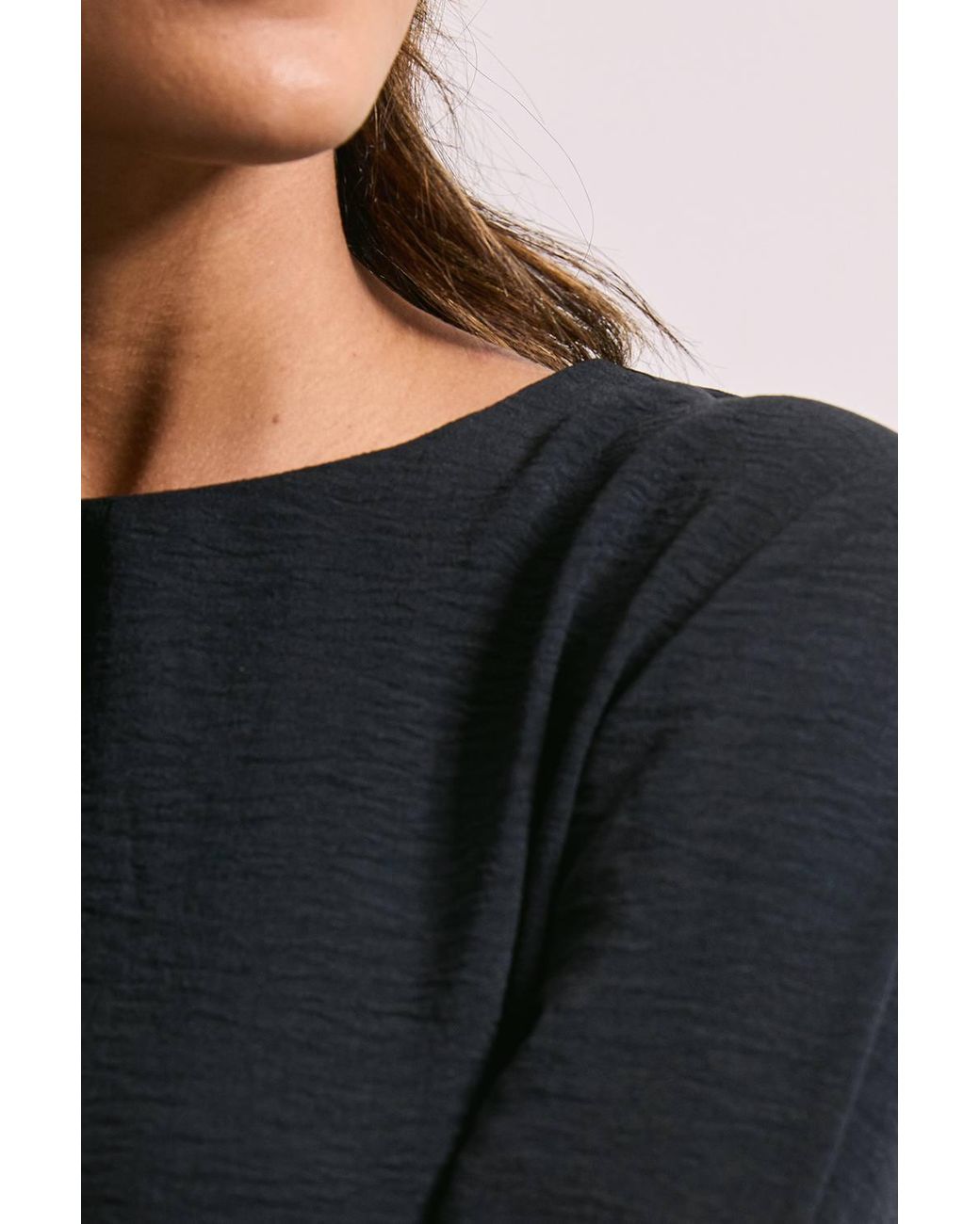 Dorothy Perkins Black 3/4 Roll Sleeve Blouse