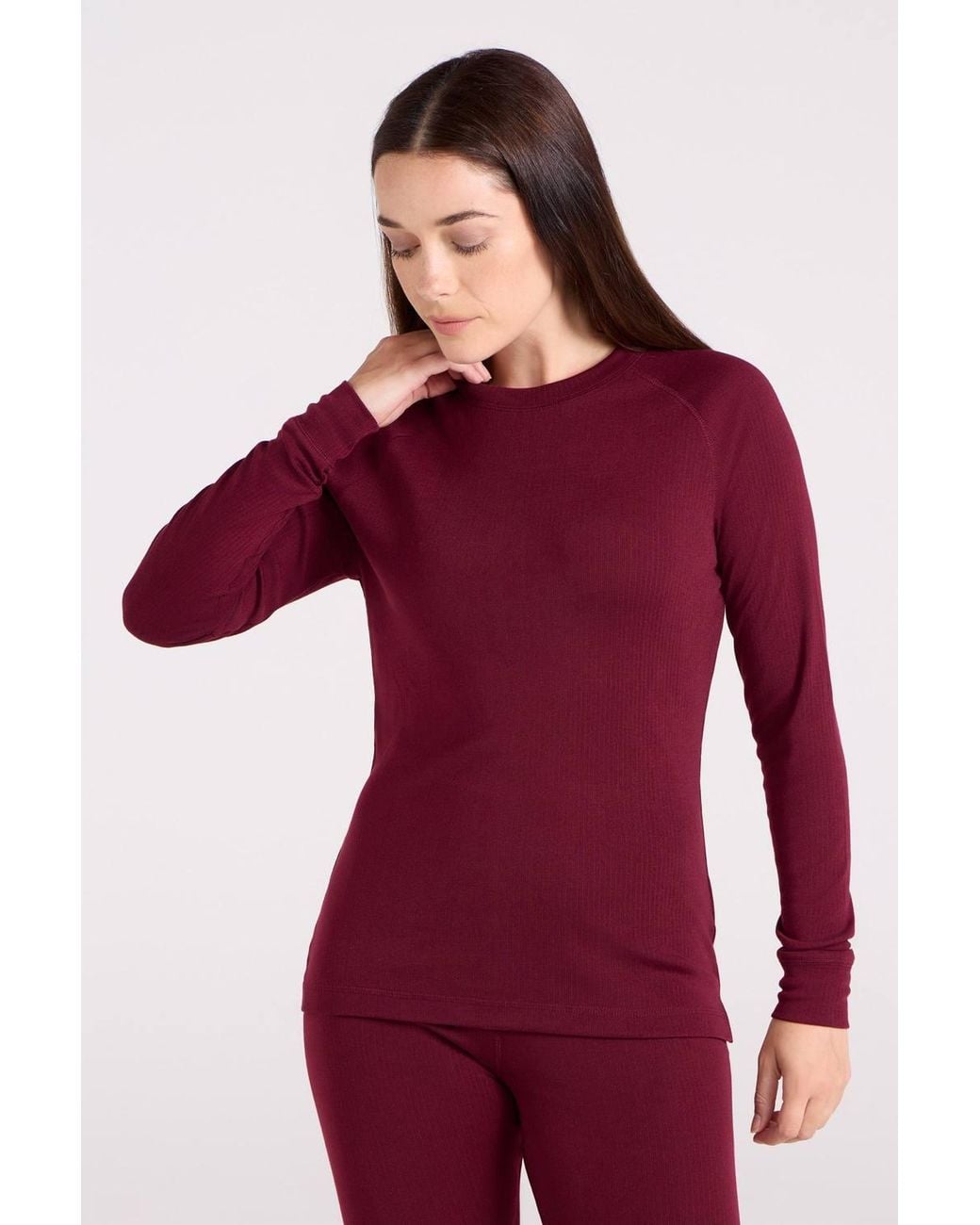 Mountain Warehouse Red Talus Baselayer Top Long Sleeve Thermal Sweater