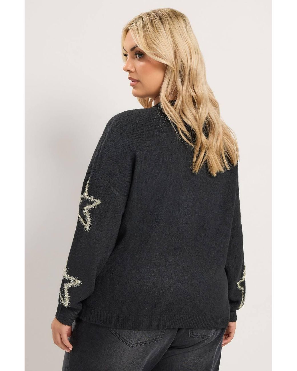 Yours Black Tinsel Knitted Cardigan