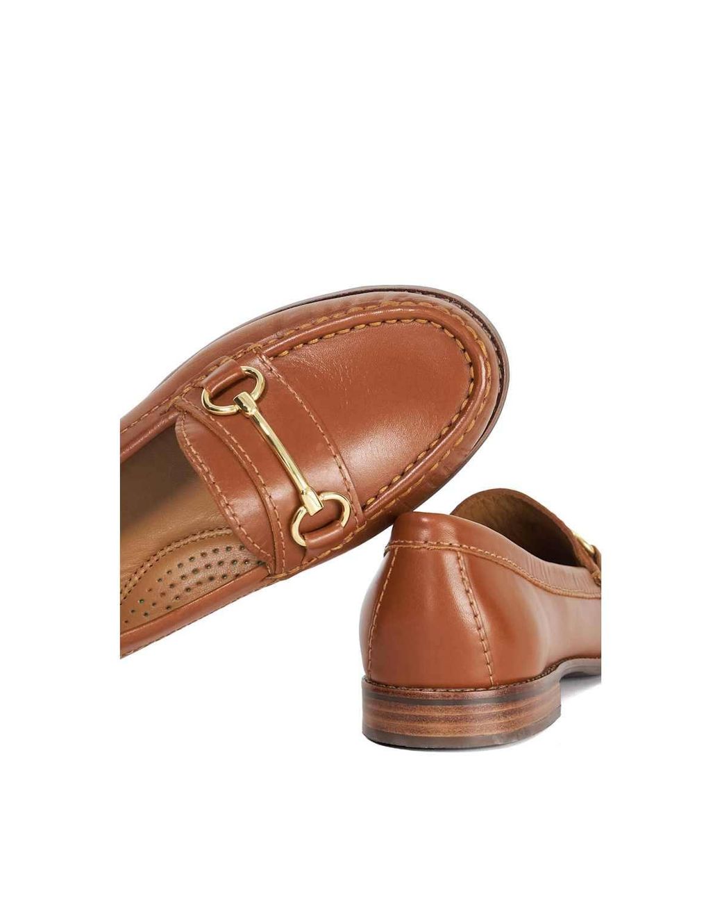 Dune Brown Wide Fit 'Glenny' Leather Loafers