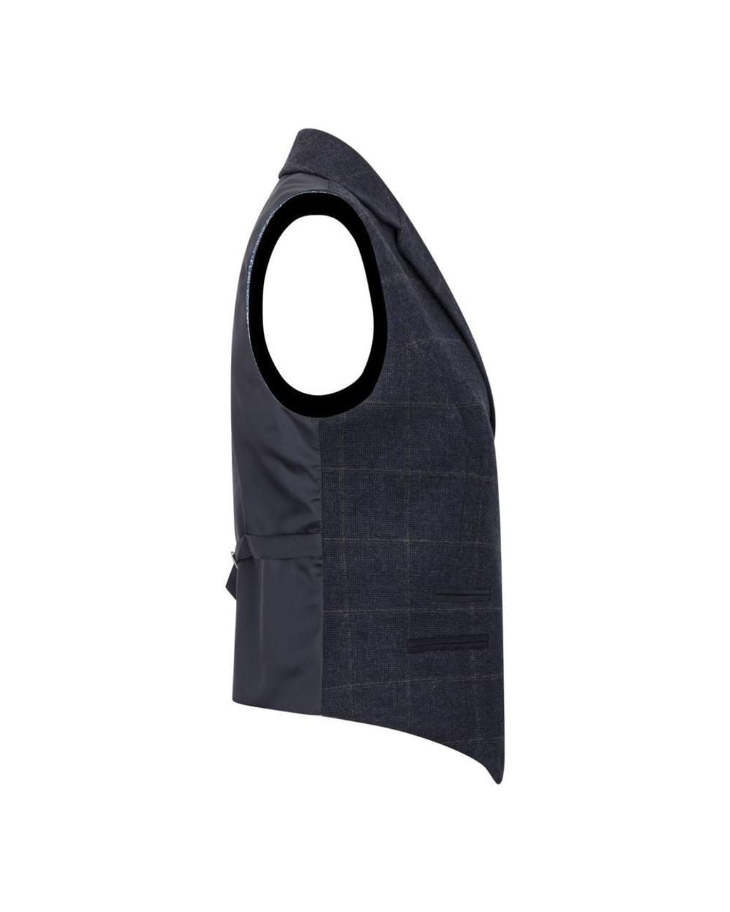 Infinity Leather Blue Tailored Fit Tweed Formal Waistcoat