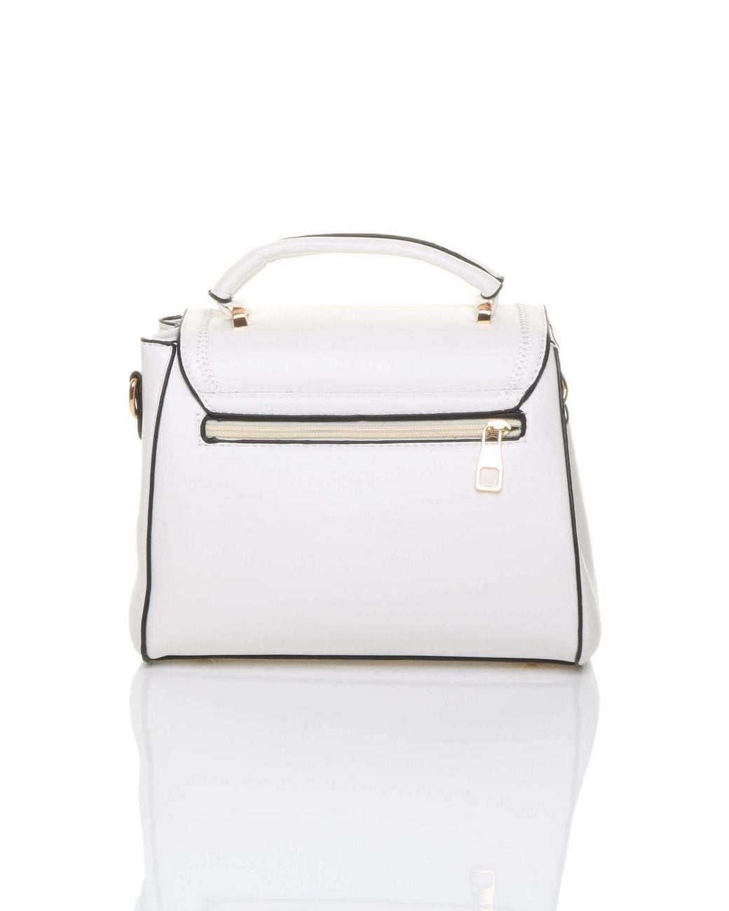 AJVANI White Shoulder Handheld Top Handle Cross Body Clutch Bag