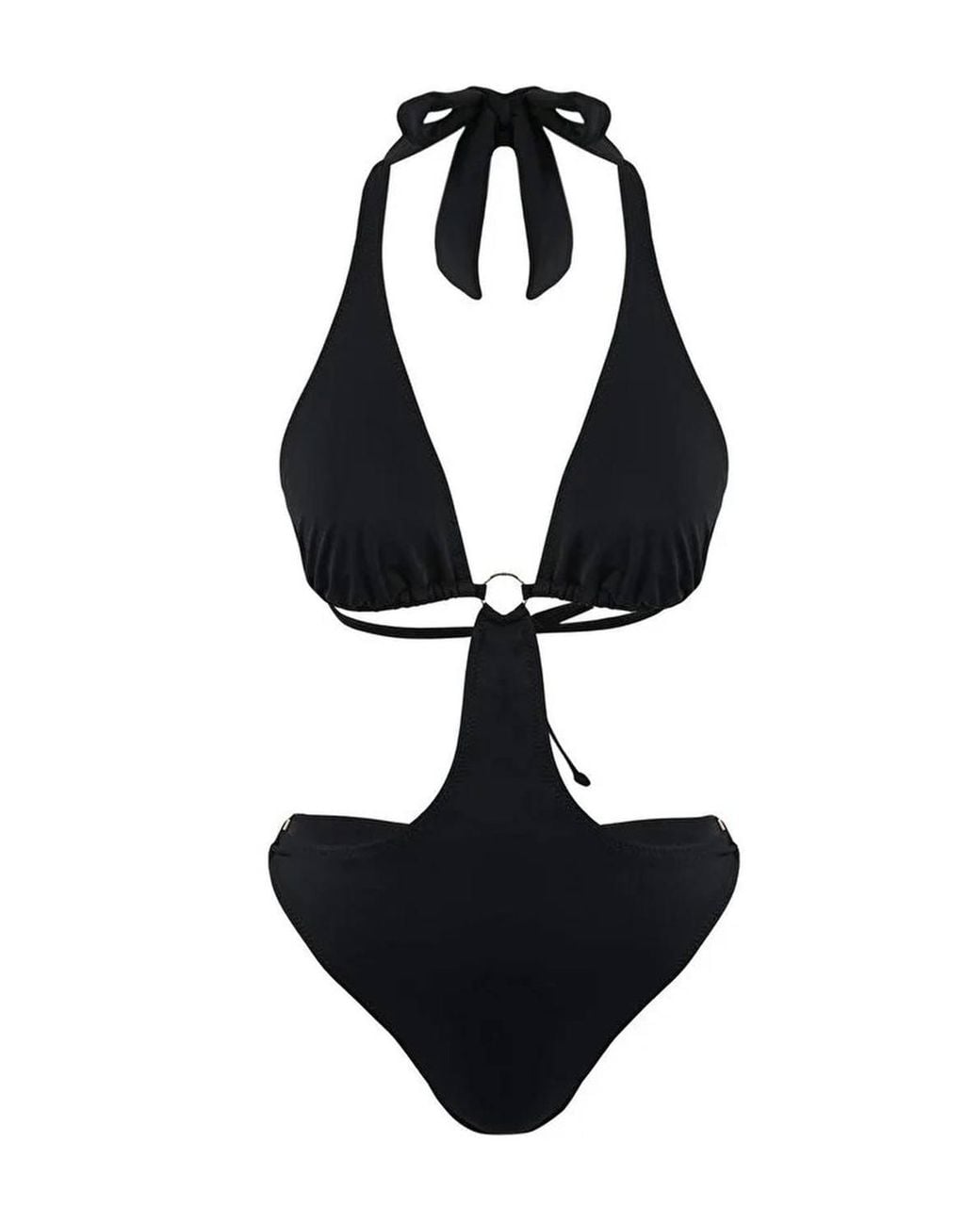 WOVCOR Brown Halterneck Cut Out Detail Swimsuit