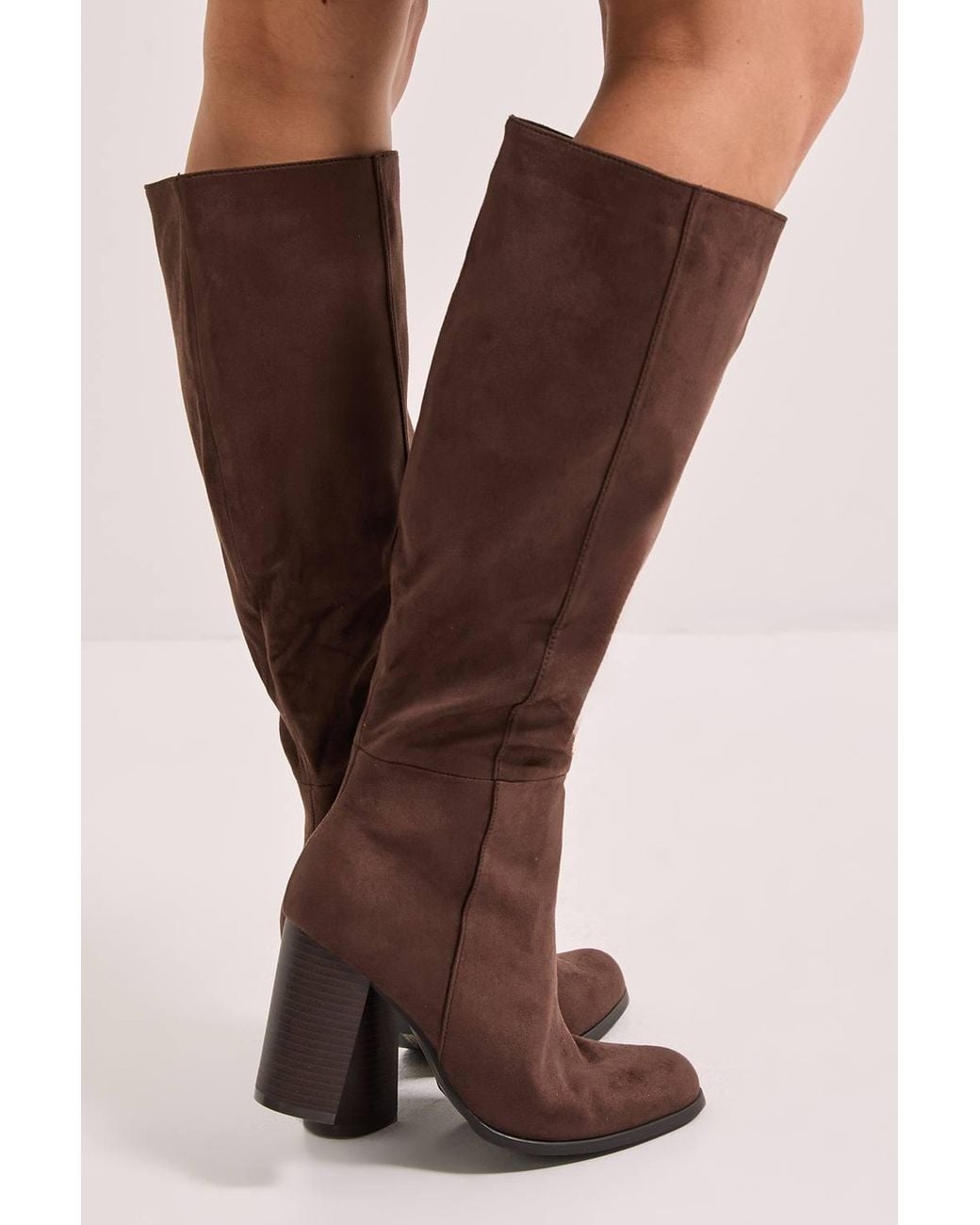 Dorothy Perkins Brown Kit High Block Heel Knee High Boots