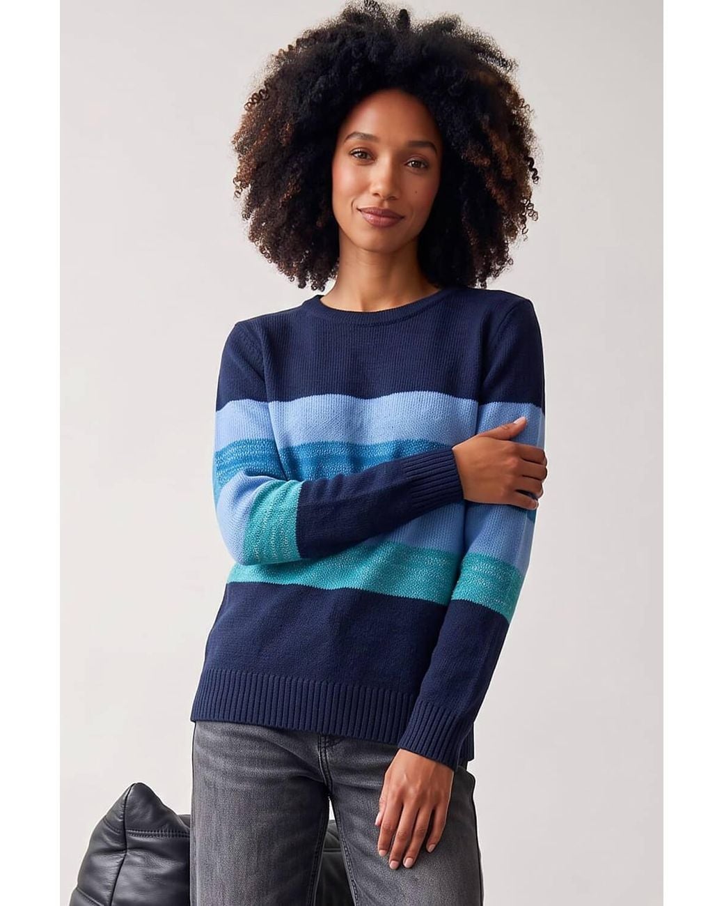 Roman Blue Sparkly Stripe Stretch Jumper