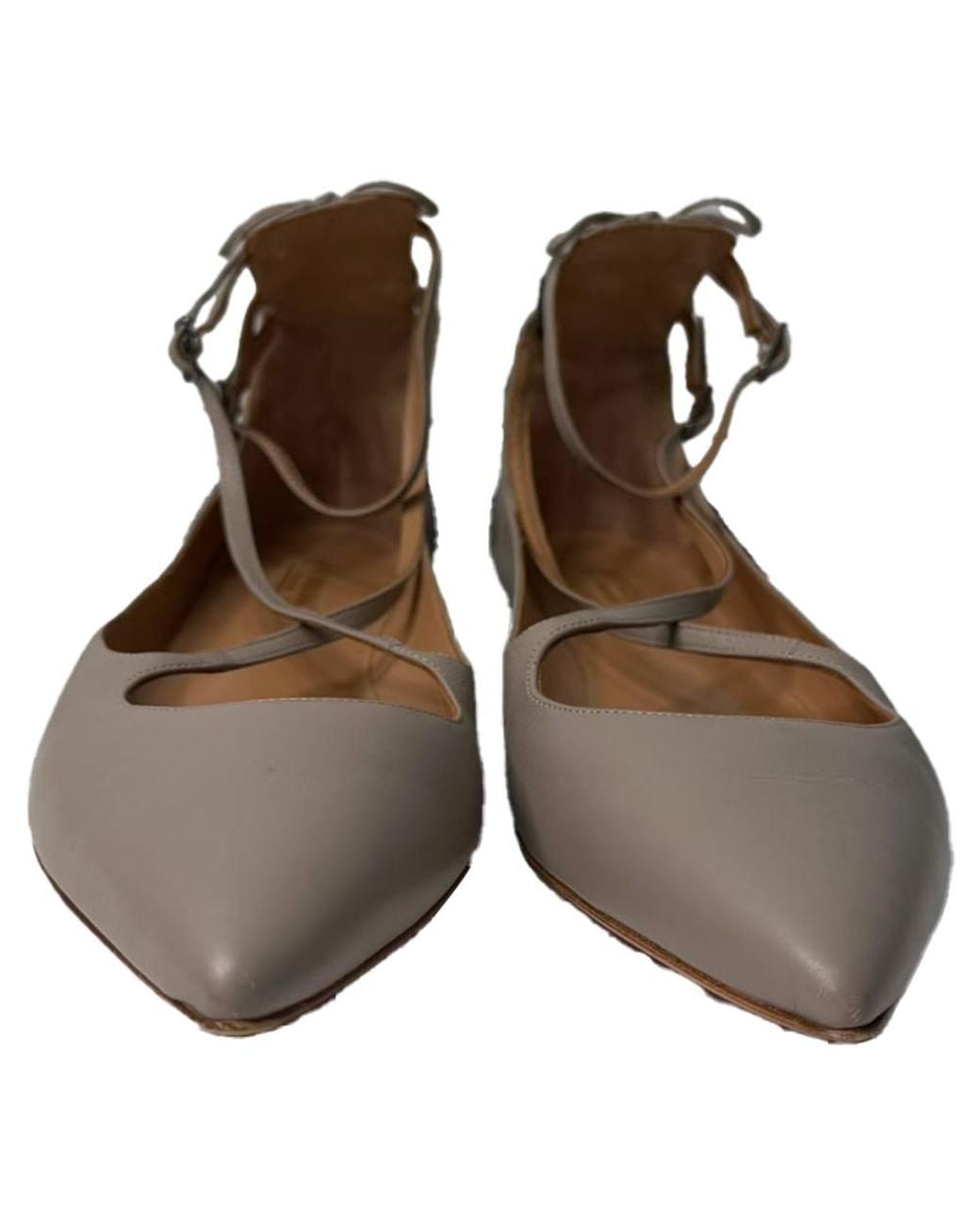 Aquazzura Brown Preloved Pointed Toe Ballet Flats