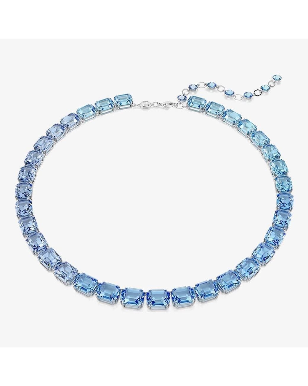 Swarovski Blue Millenia Rhodium Plated Gradient Necklace 5694136