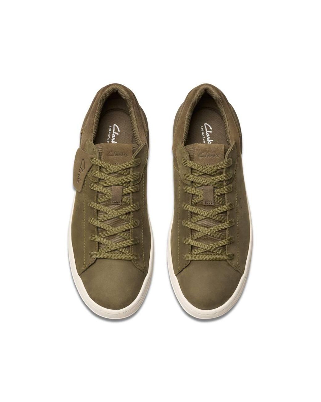 Clarks Brown Courtlite 2 Run Nubuck Trainers, Lace Up for men