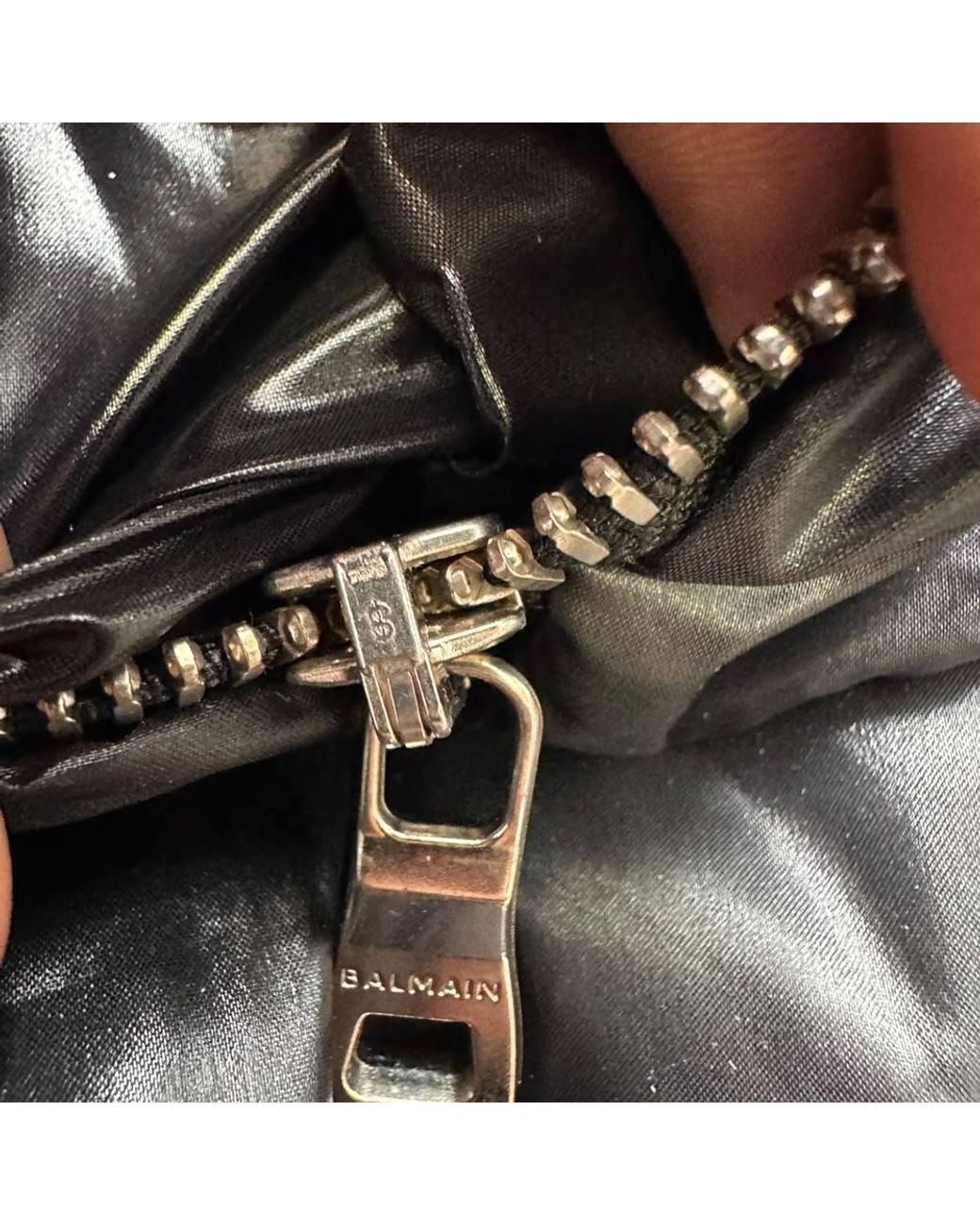 Balmain Gray Preloved Double-Breasted Quilted Puffer Down Jacket