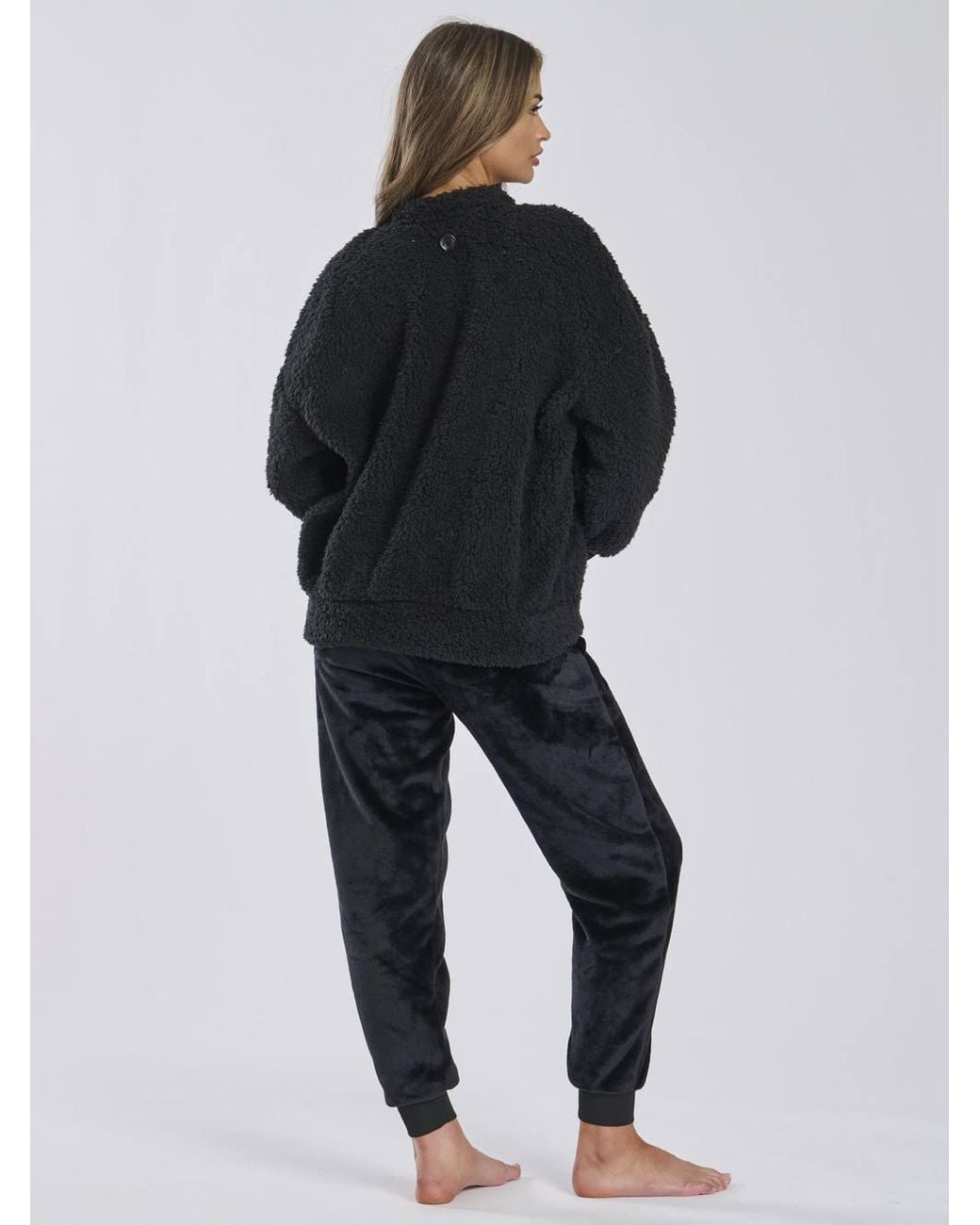 Loungeable Black Borg Removeable Snood Jumper & Luxury Fleece Jogger Lounge Set